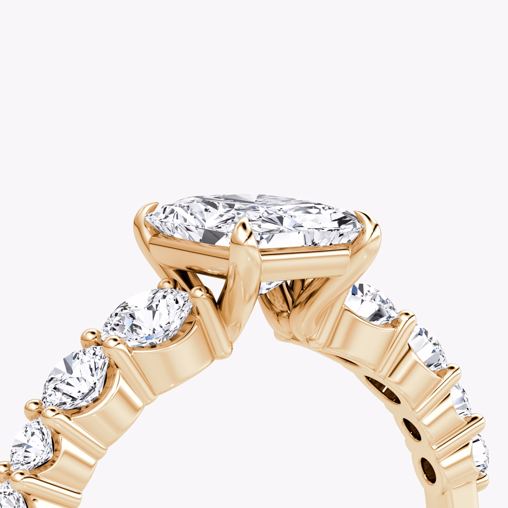 The Graduated Band | Radiant | 14k | Rose Gold | bandAccent: Plain | diamondOrientation: vertical | caratWeight: other