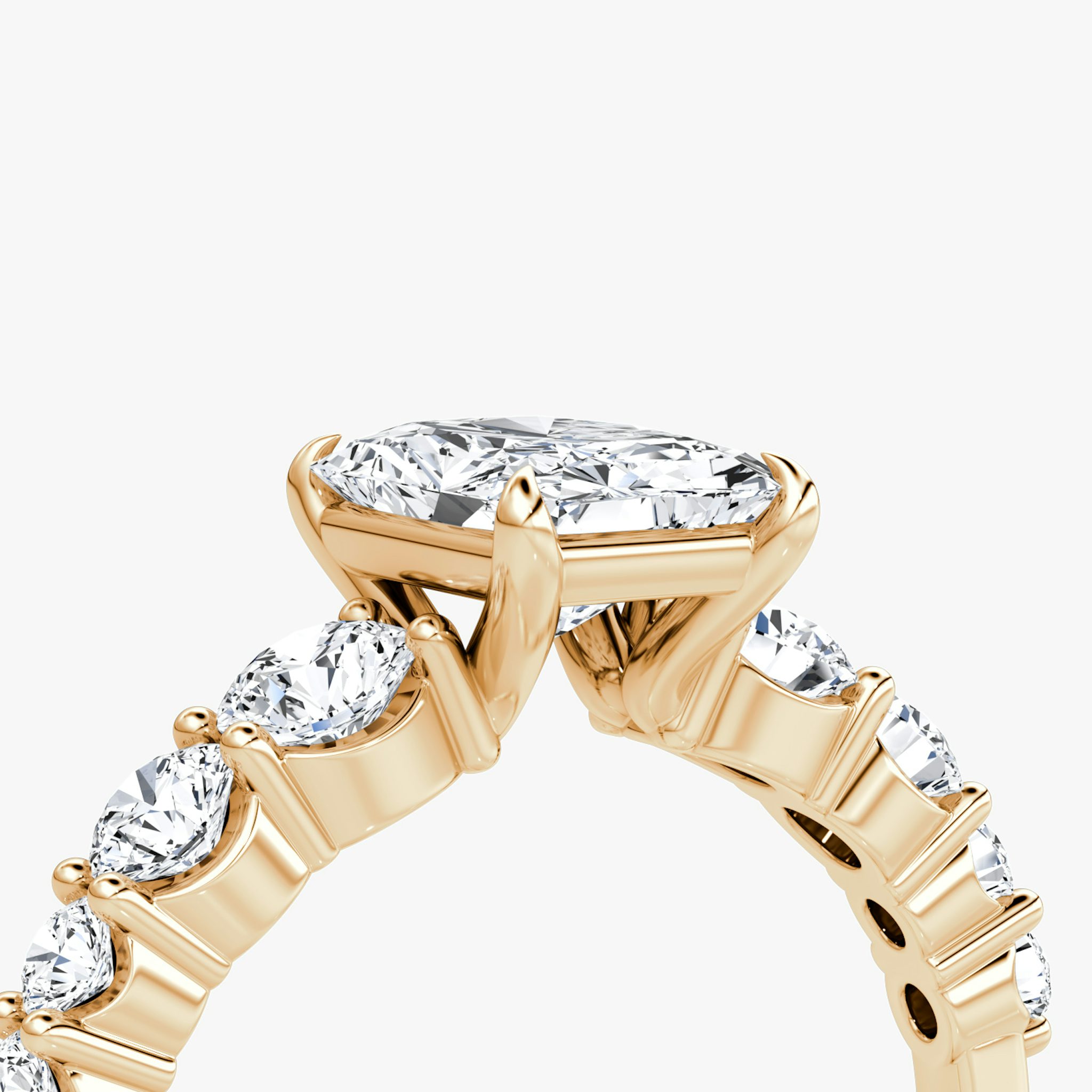 The Graduated Band | Radiant | 14k | Rose Gold | bandAccent: Plain | diamondOrientation: vertical | caratWeight: other