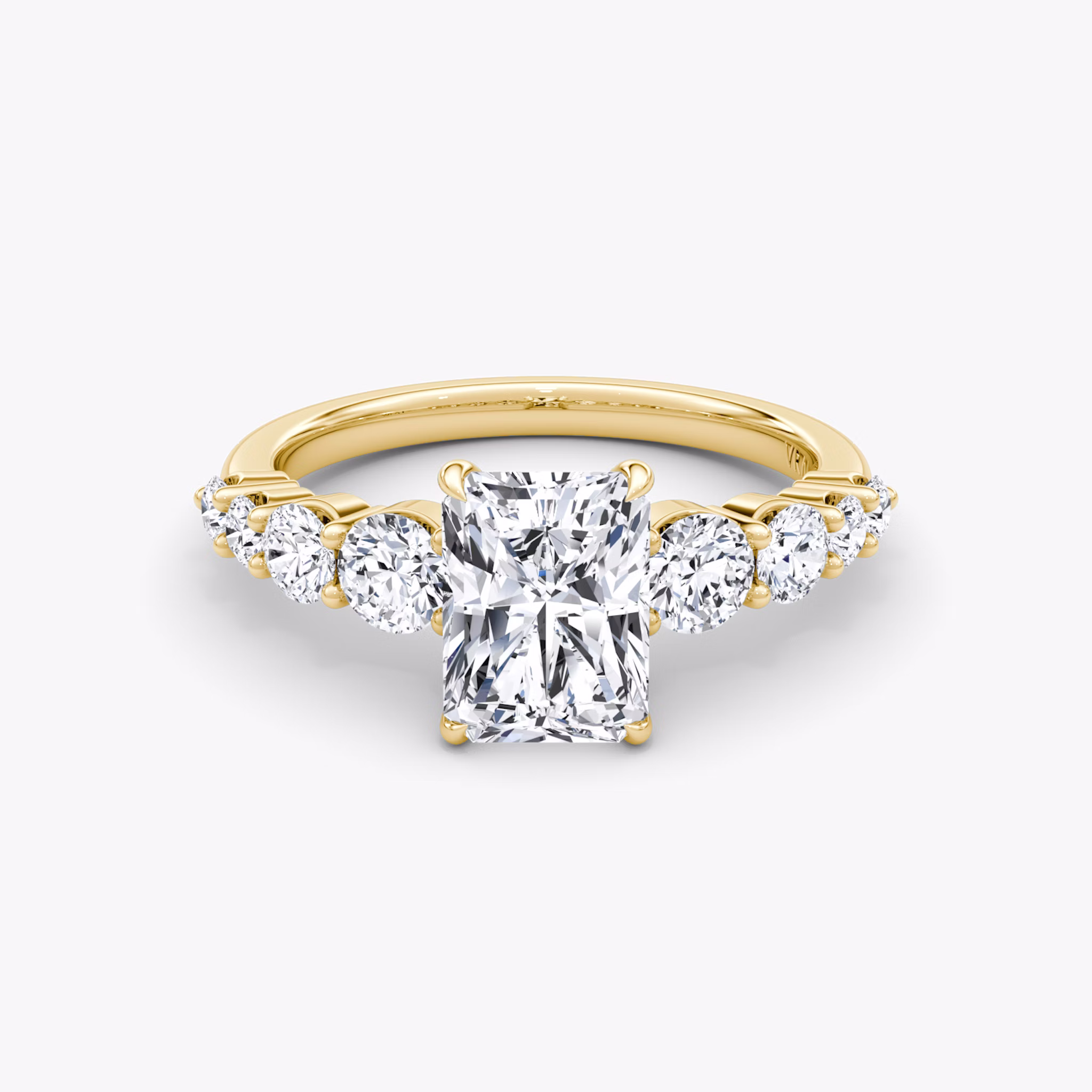 The Graduated Band | Radiant | 18k | Yellow Gold | bandAccent: Plain | diamondOrientation: vertical | caratWeight: other