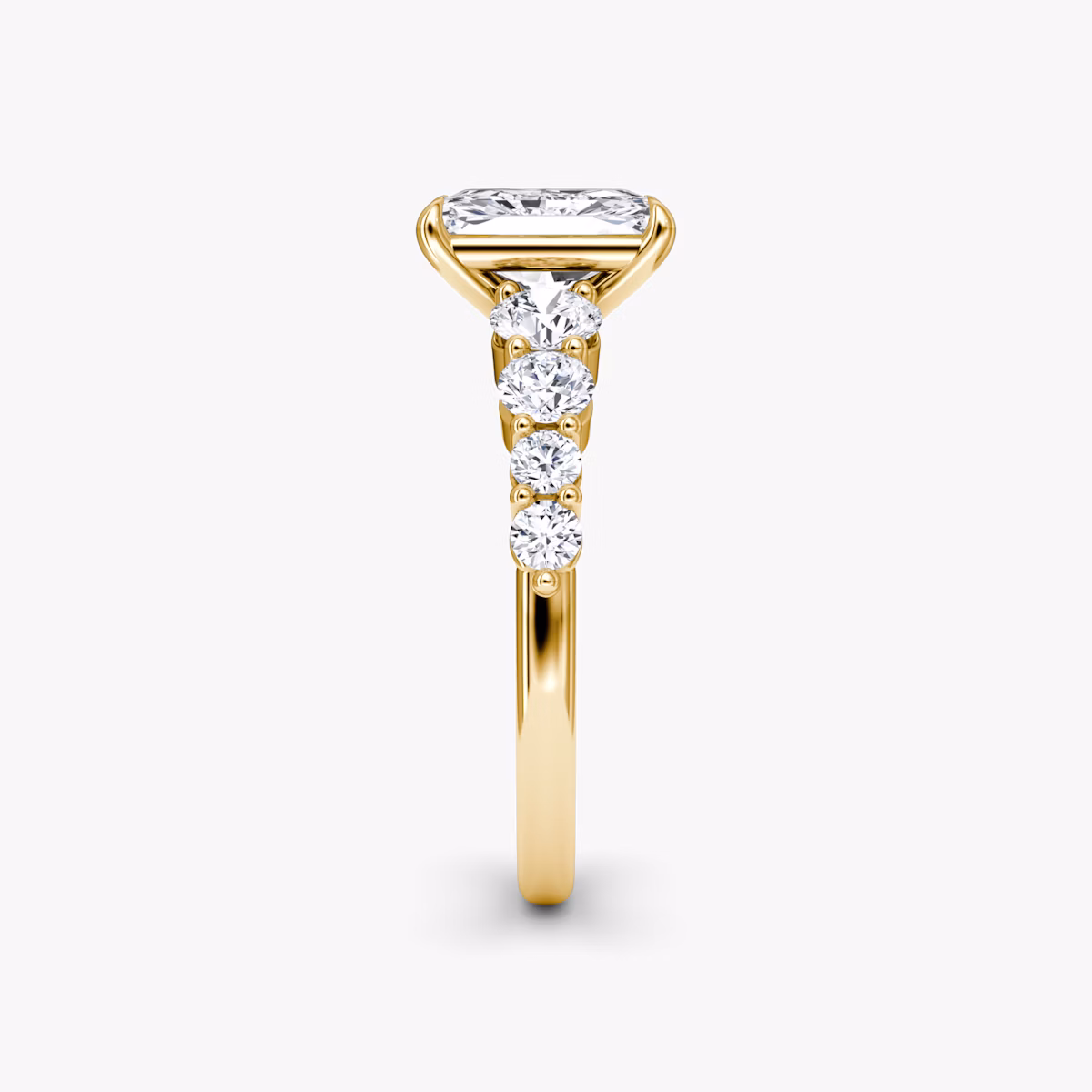 The Graduated Band | Radiant | 18k | Yellow Gold | bandAccent: Plain | diamondOrientation: vertical | caratWeight: other