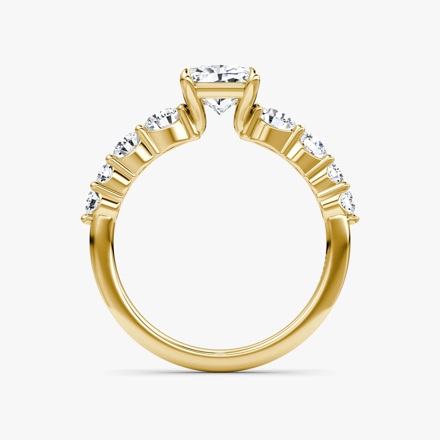The Graduated Band | Radiant | 18k | Yellow Gold | bandAccent: Plain | diamondOrientation: vertical | caratWeight: other