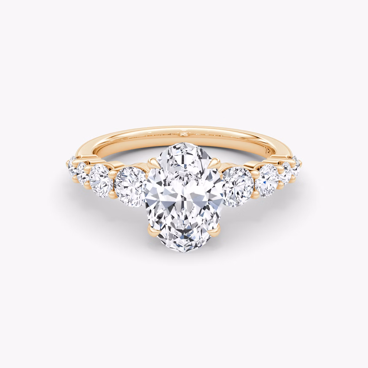 The Graduated Band | Oval | 14k | Rose Gold | bandAccent: Plain | diamondOrientation: vertical | caratWeight: other