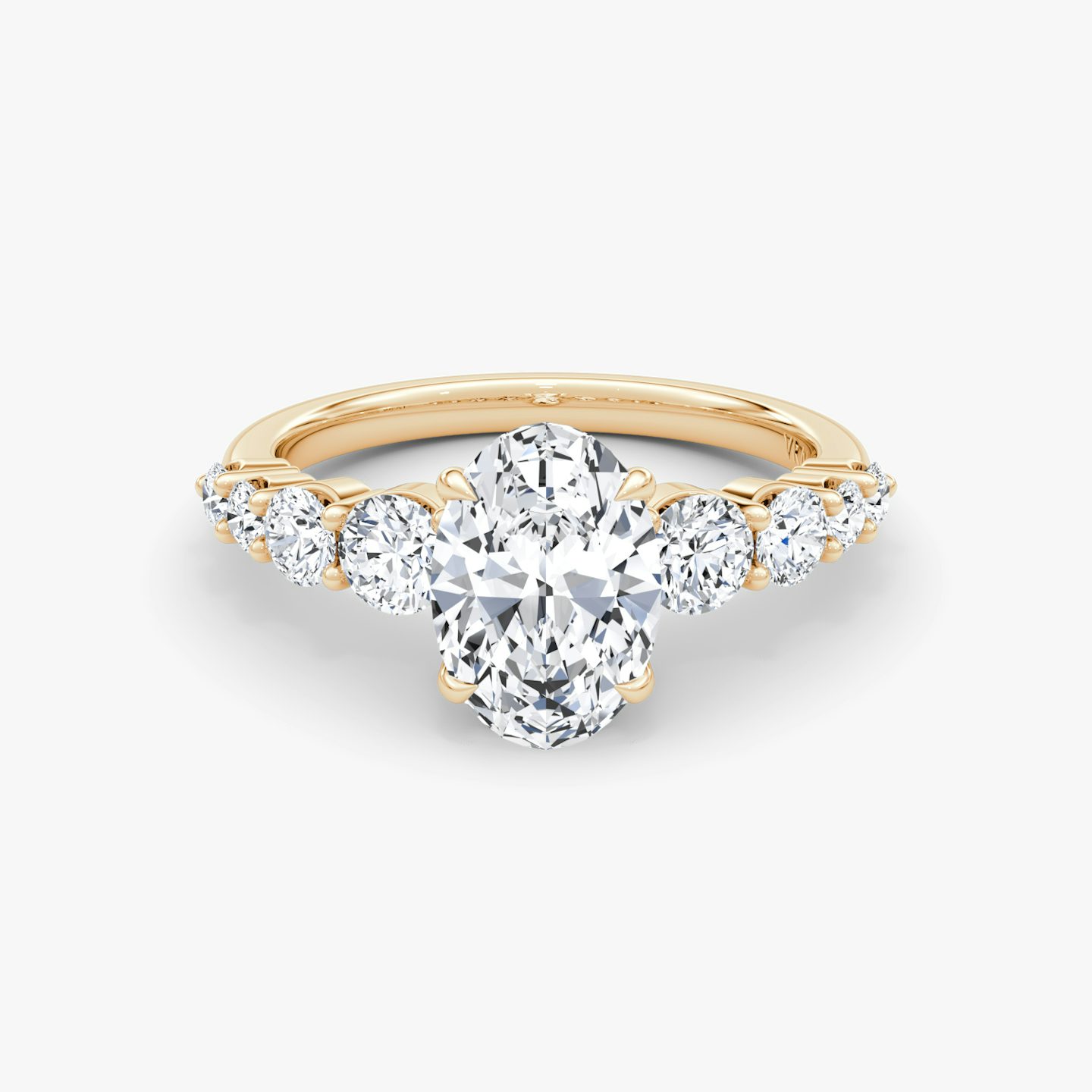 The Graduated Band | Oval | 14k | Rose Gold | bandAccent: Plain | diamondOrientation: vertical | caratWeight: other