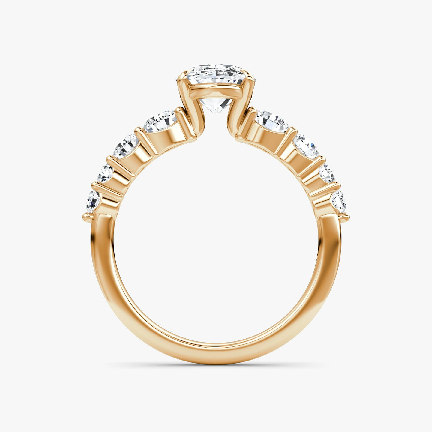 The Graduated Band | Oval | 14k | Rose Gold | bandAccent: Plain | diamondOrientation: vertical | caratWeight: other