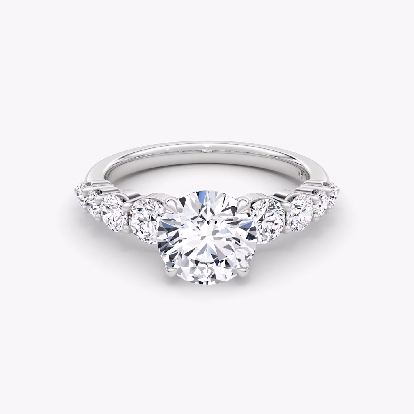 The Graduated Band | Round Brilliant | Platinum | bandAccent: Plain | caratWeight: other | diamondOrientation: vertical