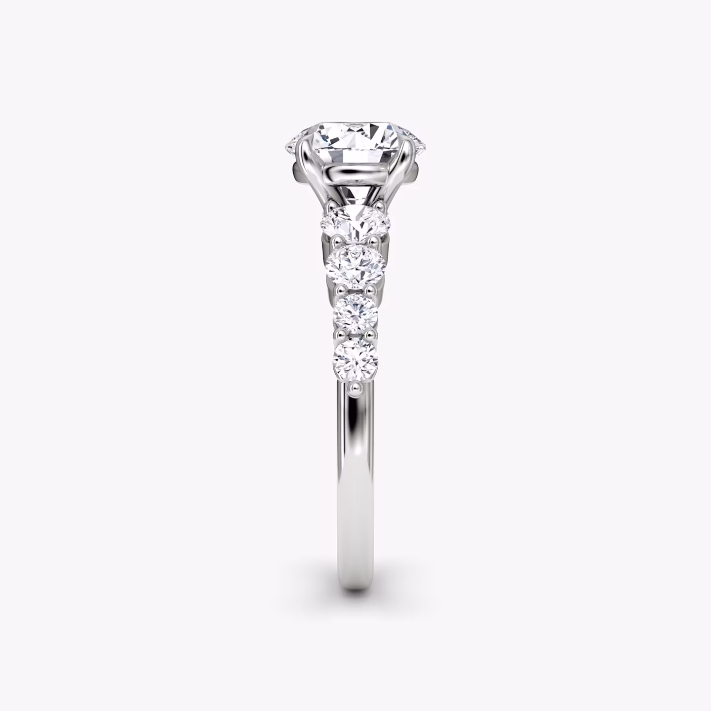 The Graduated Band | Round Brilliant | Platinum | bandAccent: Plain | caratWeight: other | diamondOrientation: vertical