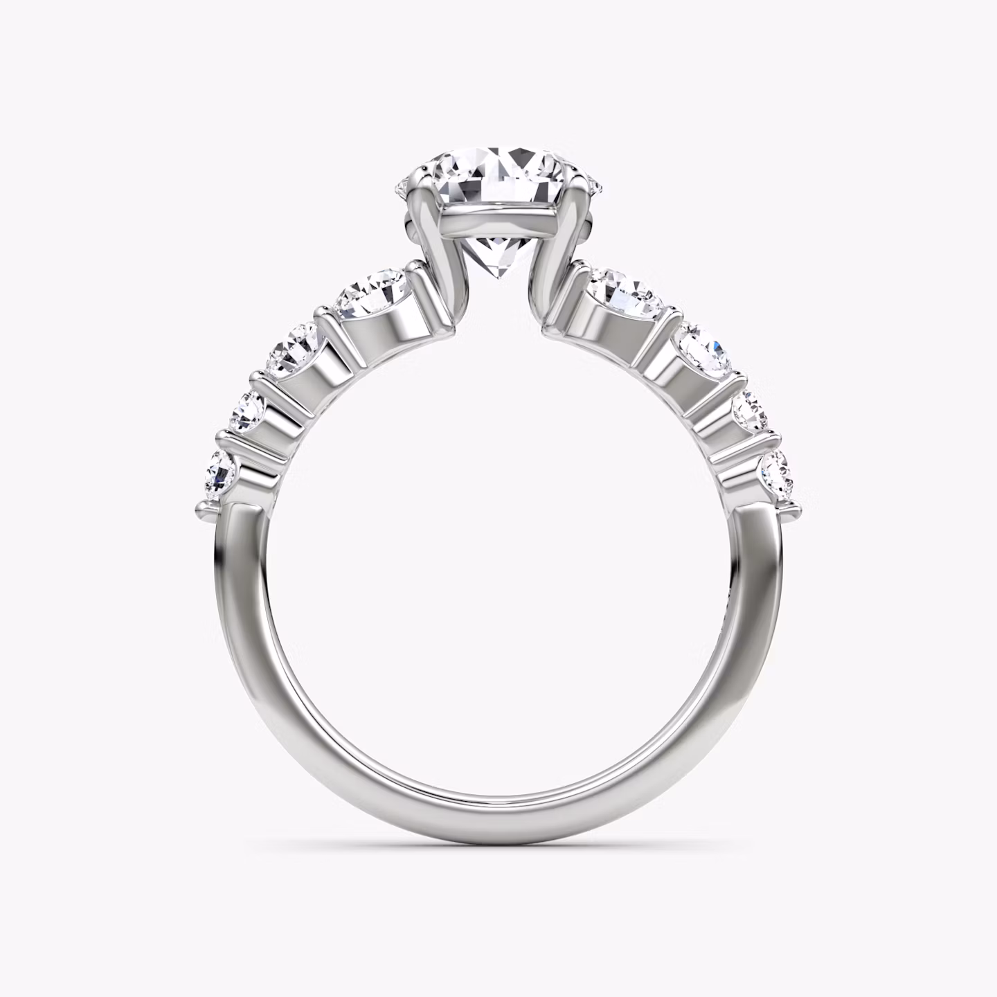 The Graduated Band | Round Brilliant | Platinum | bandAccent: Plain | caratWeight: other | diamondOrientation: vertical