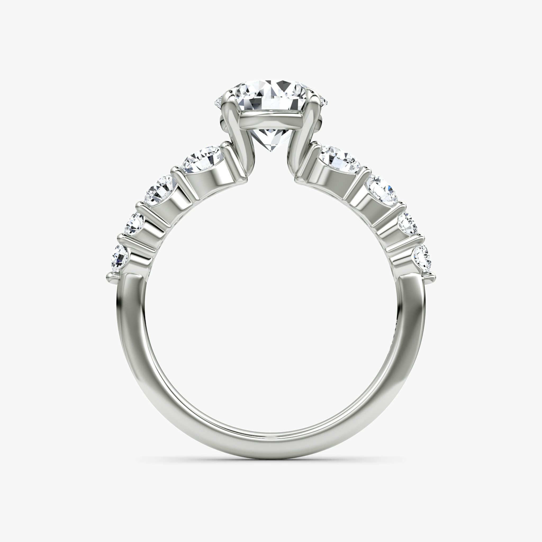 The Graduated Band | Round Brilliant | 18k | White Gold | bandAccent: Plain | caratWeight: other | diamondOrientation: vertical