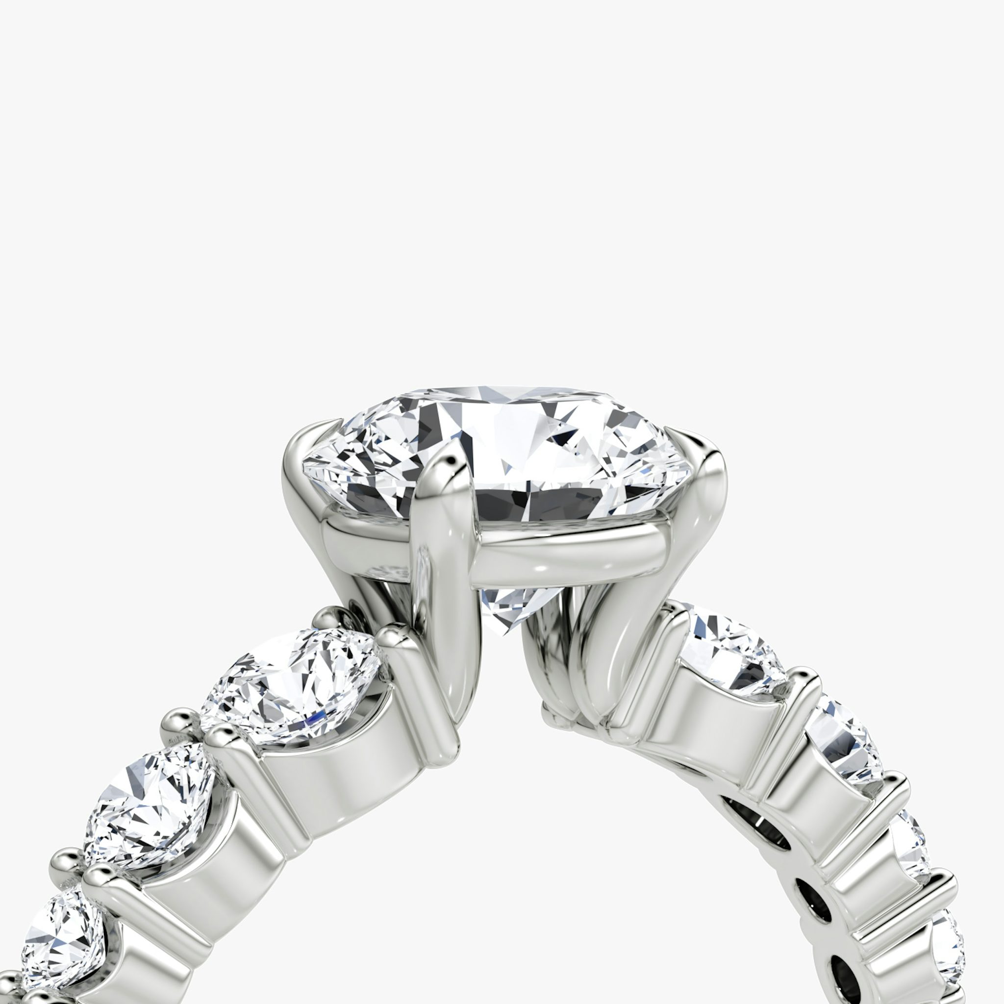 The Graduated Band | Round Brilliant | 18k | White Gold | bandAccent: Plain | caratWeight: other | diamondOrientation: vertical