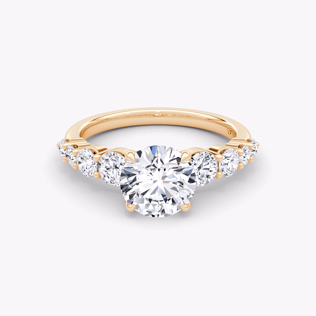 The Graduated Band | Round Brilliant | 14k | Rose Gold | bandAccent: Plain | caratWeight: 1.0ct | diamondOrientation: vertical