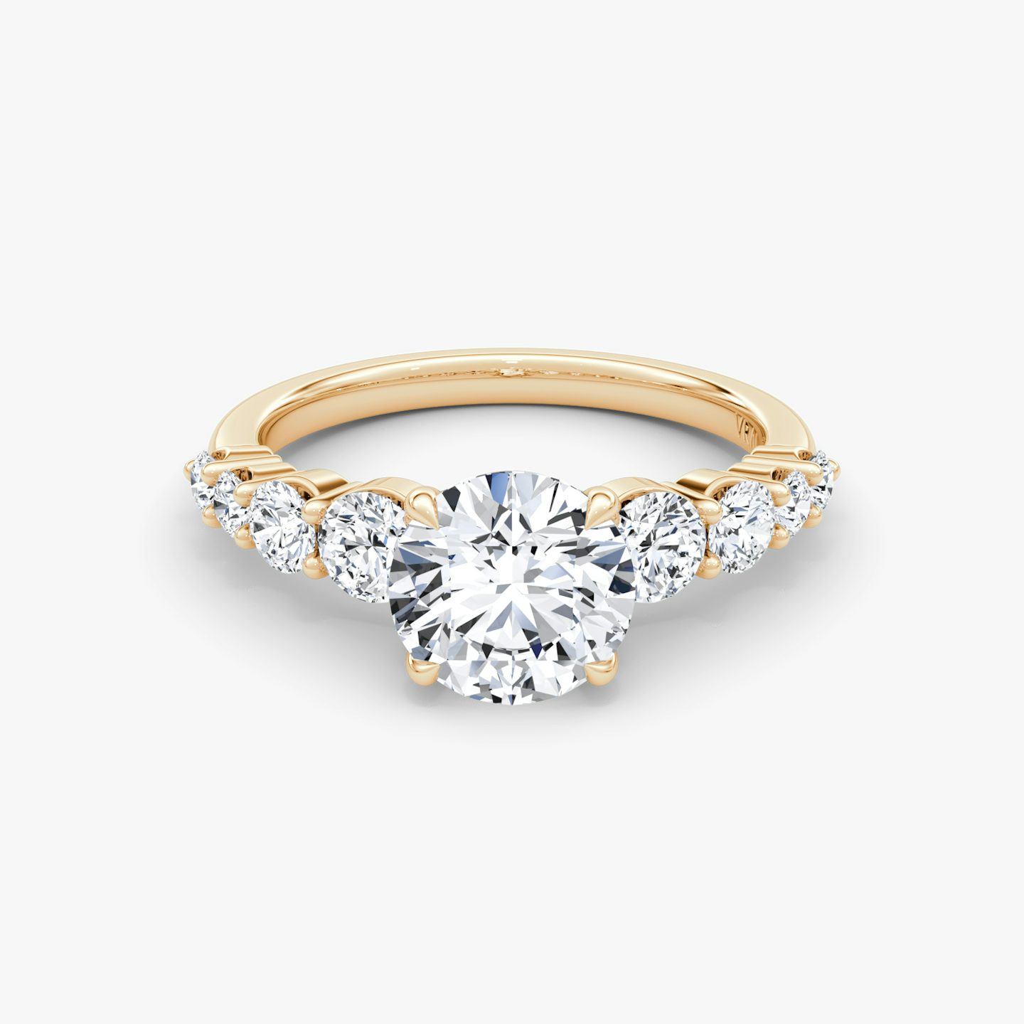 The Graduated Band | Round Brilliant | 14k | Rose Gold | bandAccent: Plain | caratWeight: other | diamondOrientation: vertical