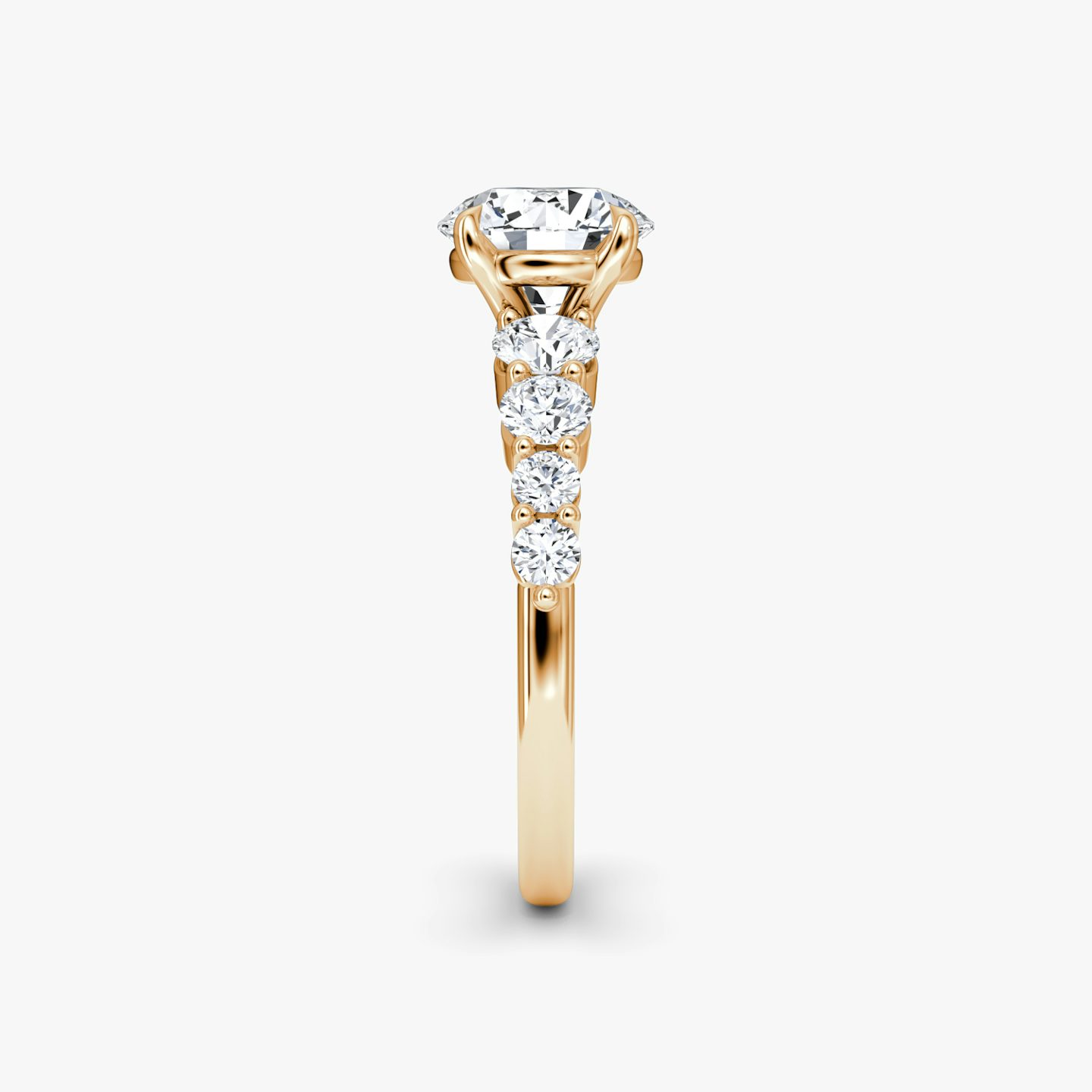 The Graduated Band | Round Brilliant | 14k | Rose Gold | bandAccent: Plain | caratWeight: other | diamondOrientation: vertical