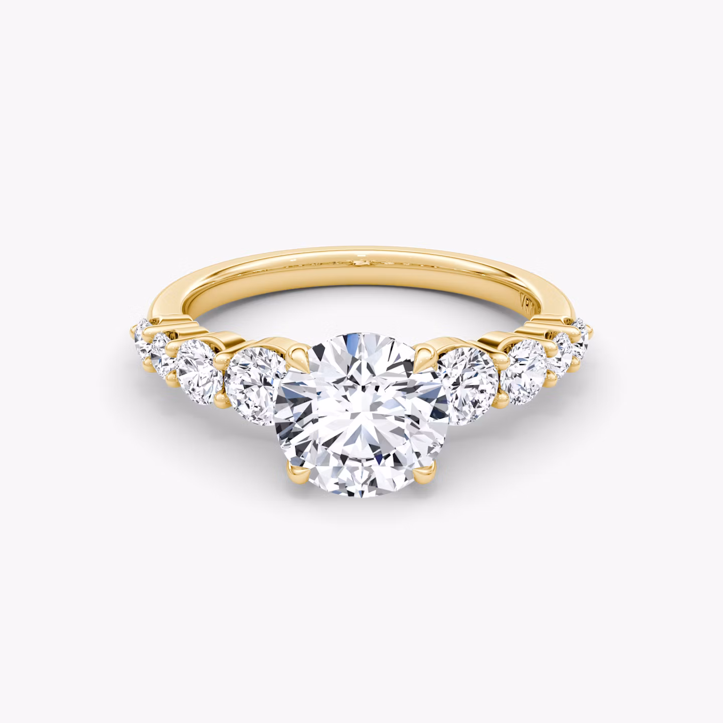 The Graduated Band | Round Brilliant | 18k | Yellow Gold | bandAccent: Plain | caratWeight: 1.0ct | diamondOrientation: vertical