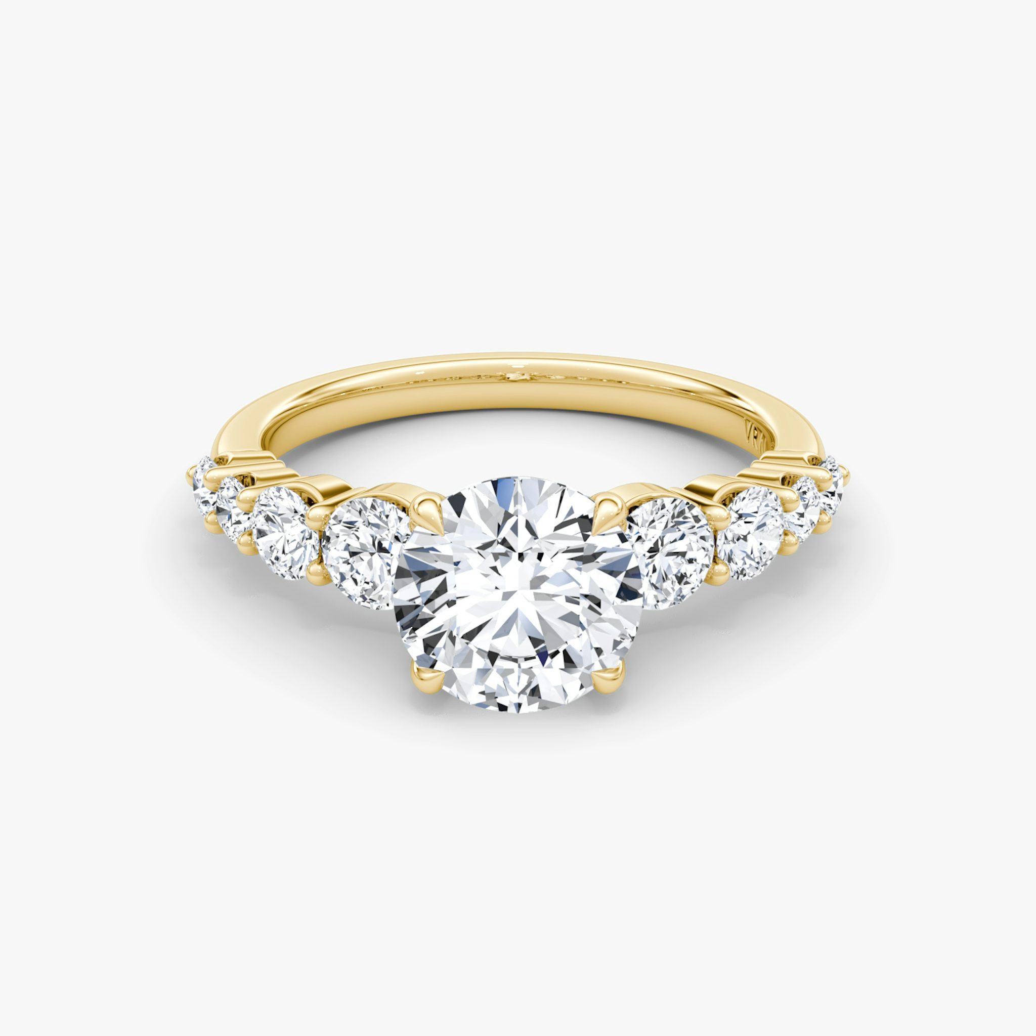 The Graduated Band | Round Brilliant | 18k | Yellow Gold | bandAccent: Plain | caratWeight: 1.5ct | diamondOrientation: vertical