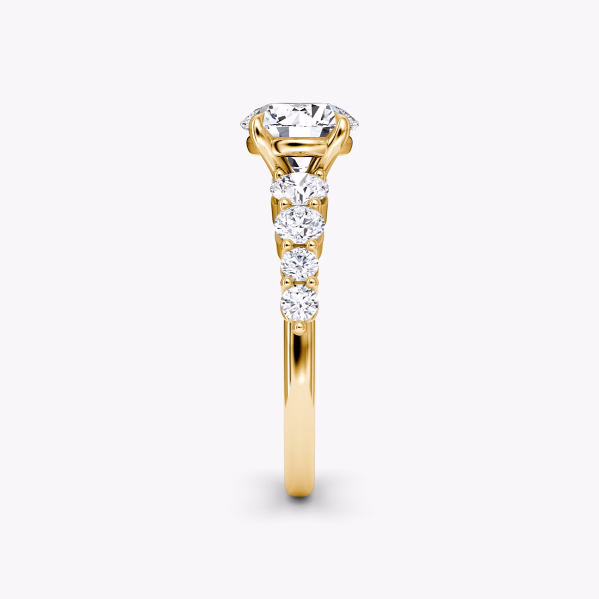 The Graduated Band | Round Brilliant | 18k | Yellow Gold | bandAccent: Plain | caratWeight: other | diamondOrientation: vertical