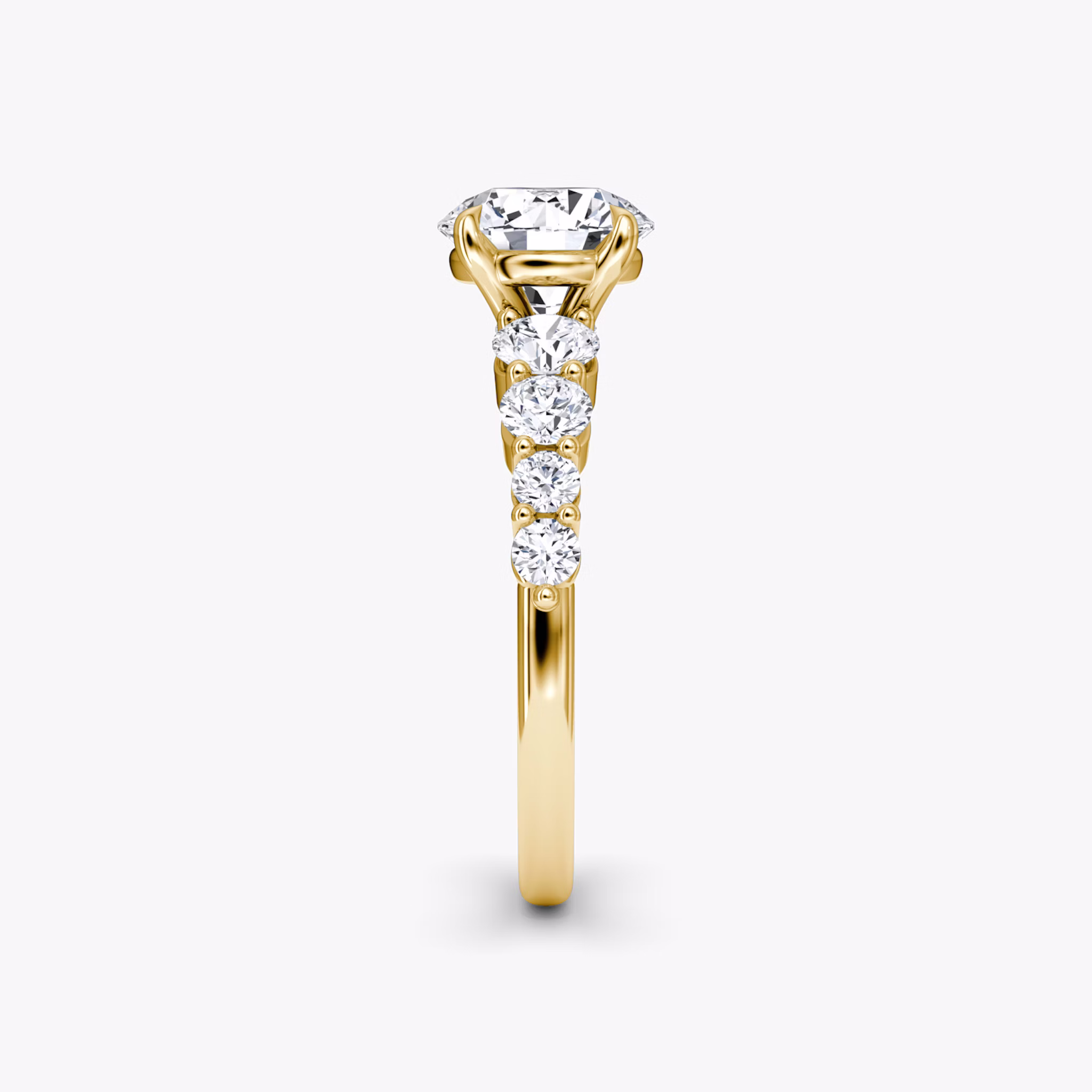 The Graduated Band | Round Brilliant | 18k | Yellow Gold | bandAccent: Plain | caratWeight: 1.5ct | diamondOrientation: vertical