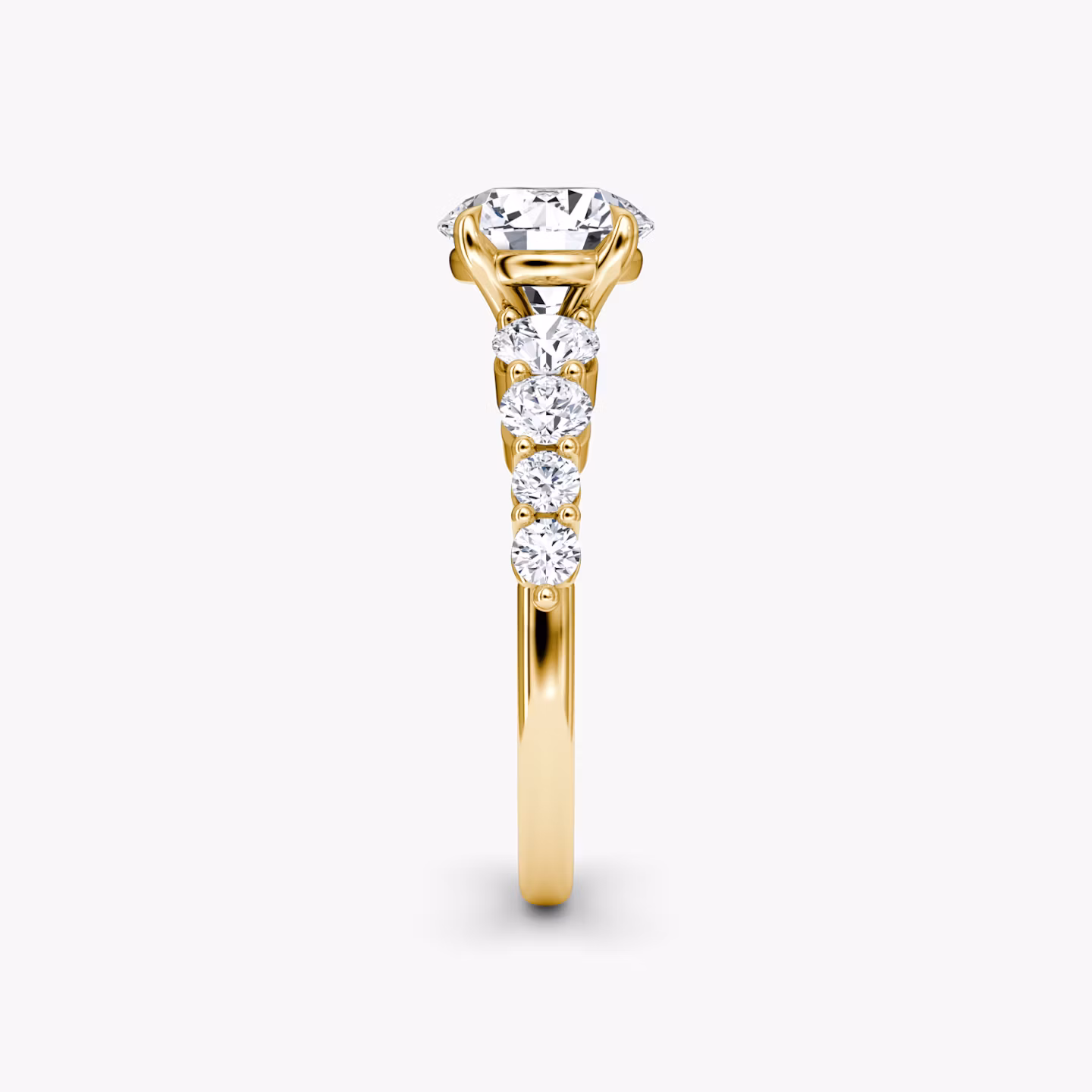 The Graduated Band | Round Brilliant | 18k | Yellow Gold | bandAccent: Plain | caratWeight: 1.0ct | diamondOrientation: vertical