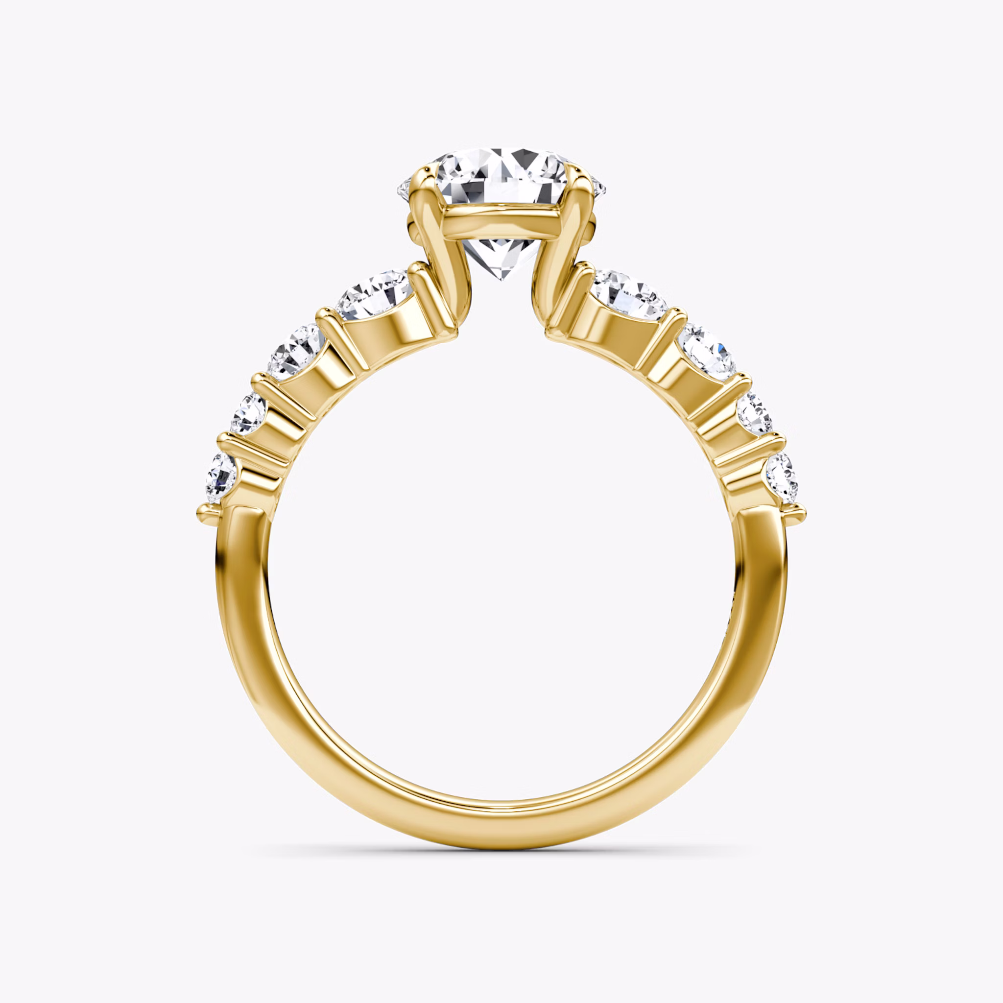 The Graduated Band | Round Brilliant | 18k | Yellow Gold | bandAccent: Plain | caratWeight: 1.5ct | diamondOrientation: vertical