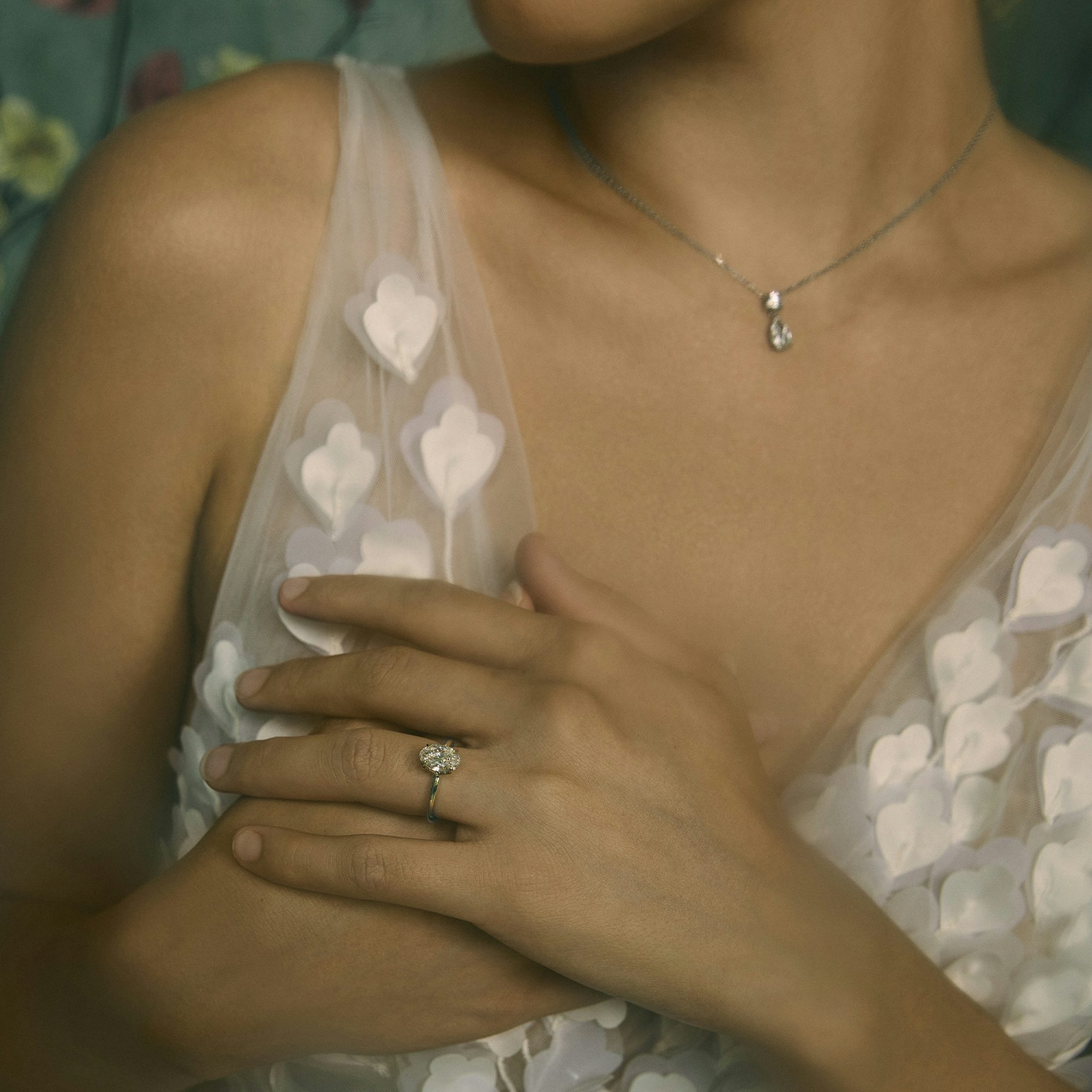 The Floating Solitaire | Emerald | 14k | Rose Gold | bandAccent: Plain | diamondOrientation: vertical | caratWeight: other