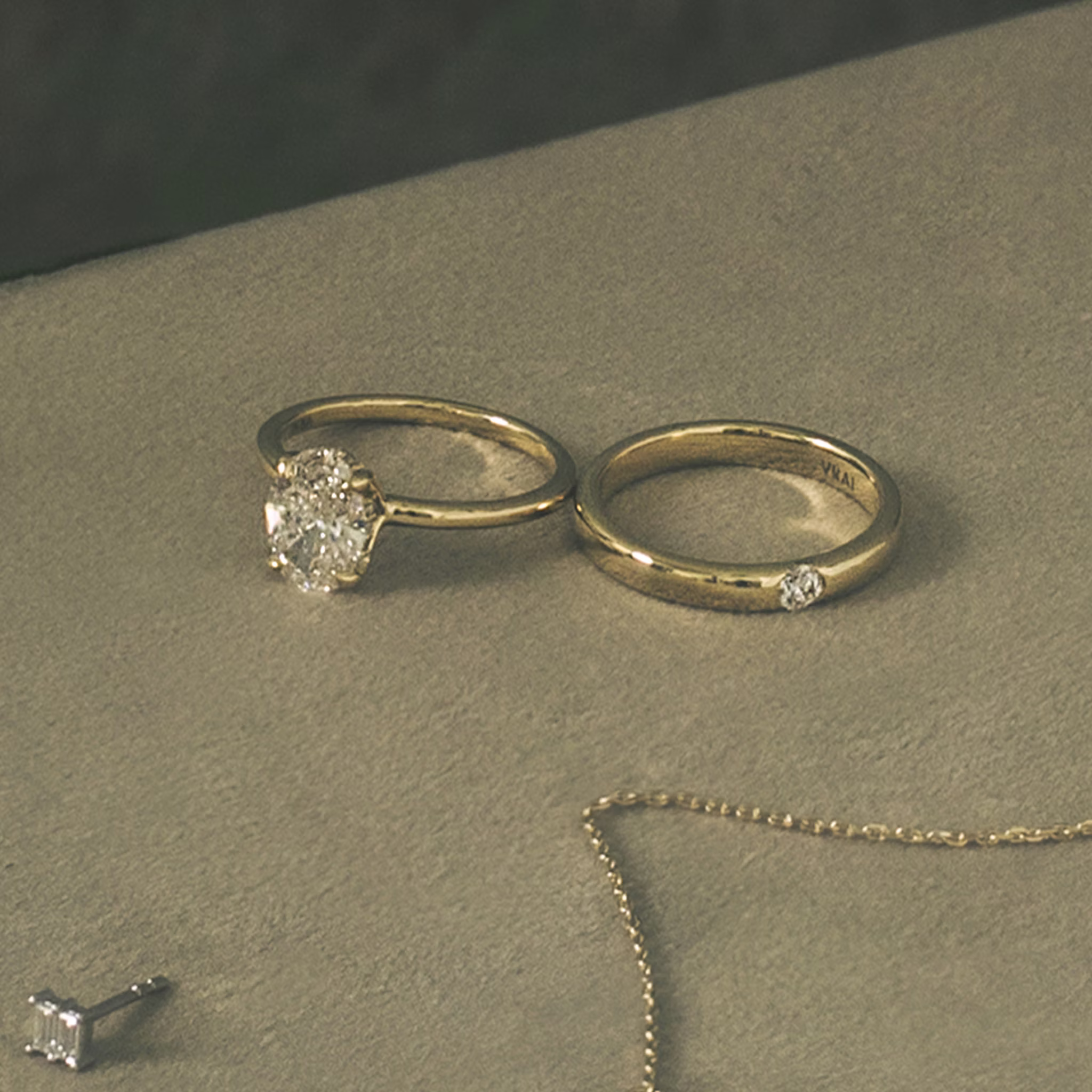 hidden diamond floating engagement ring princess pave yellow gold still life