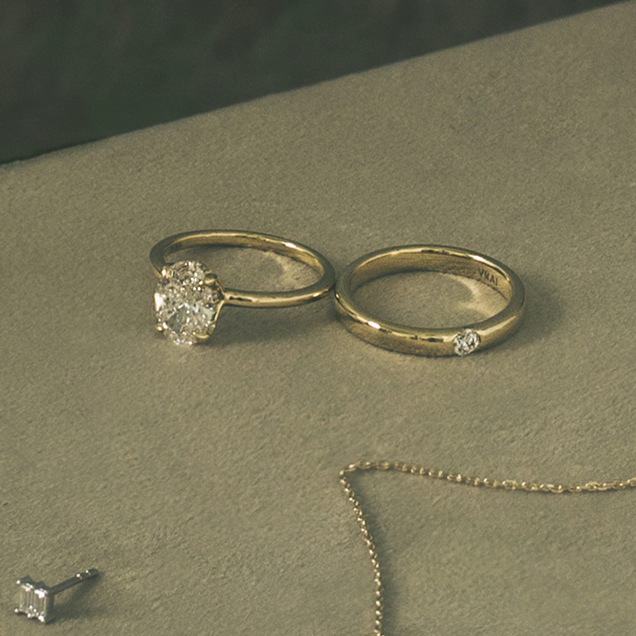 hidden diamond floating engagement ring princess pave yellow gold still life