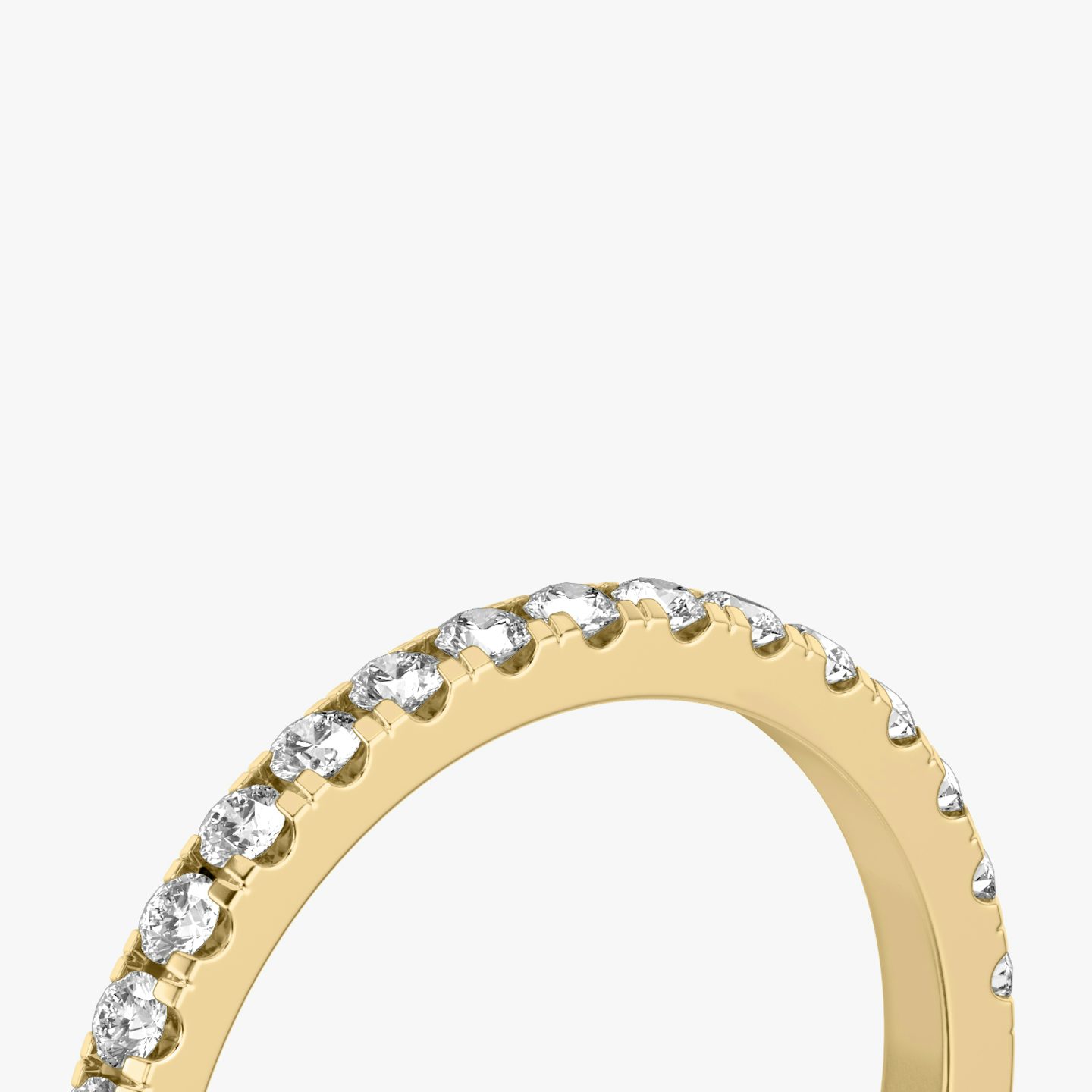 The Half Pavé Band | Round Brilliant | 18k | Yellow Gold | bandVersion: large