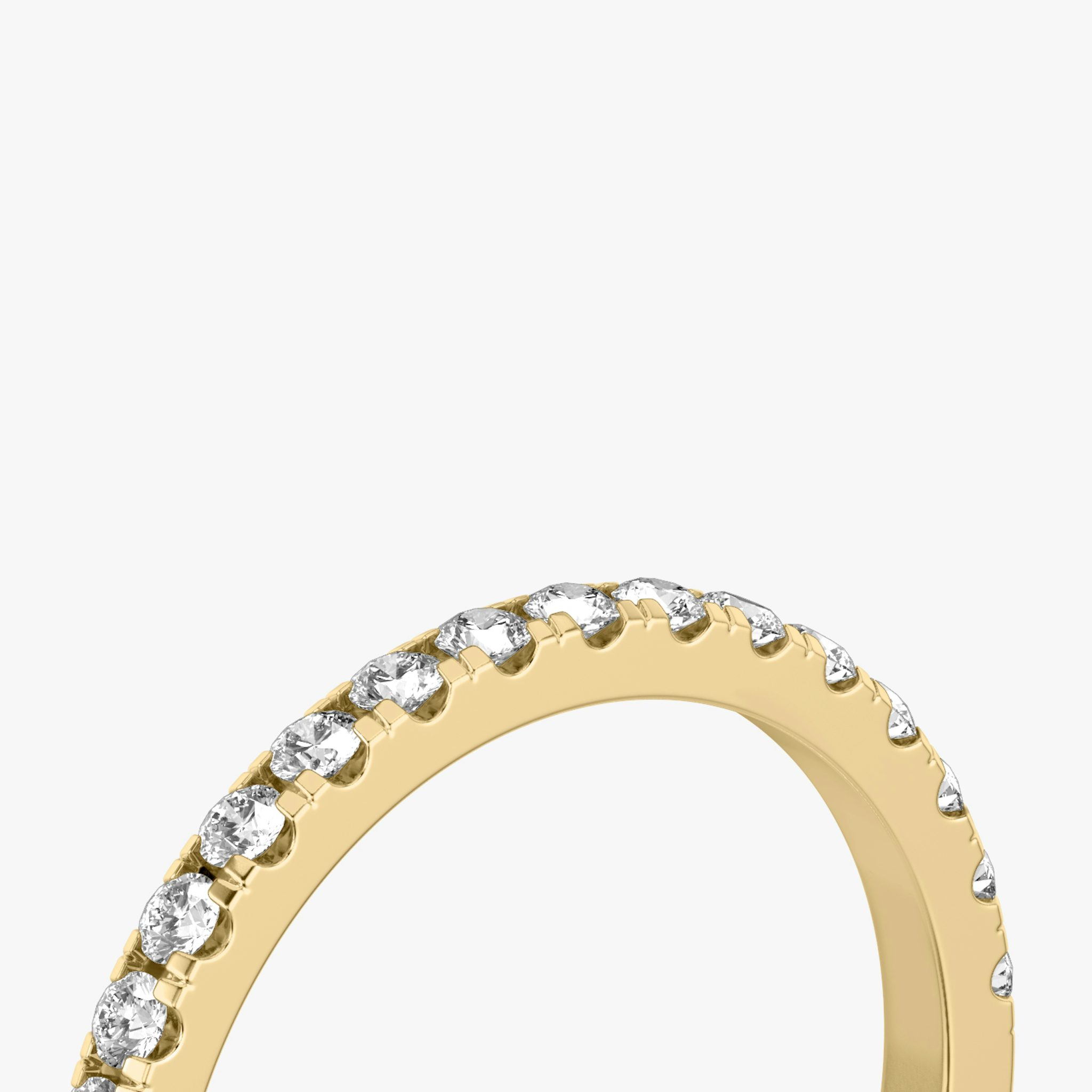 The Half Pavé Band | Round Brilliant | 18k | Yellow Gold | bandVersion: large