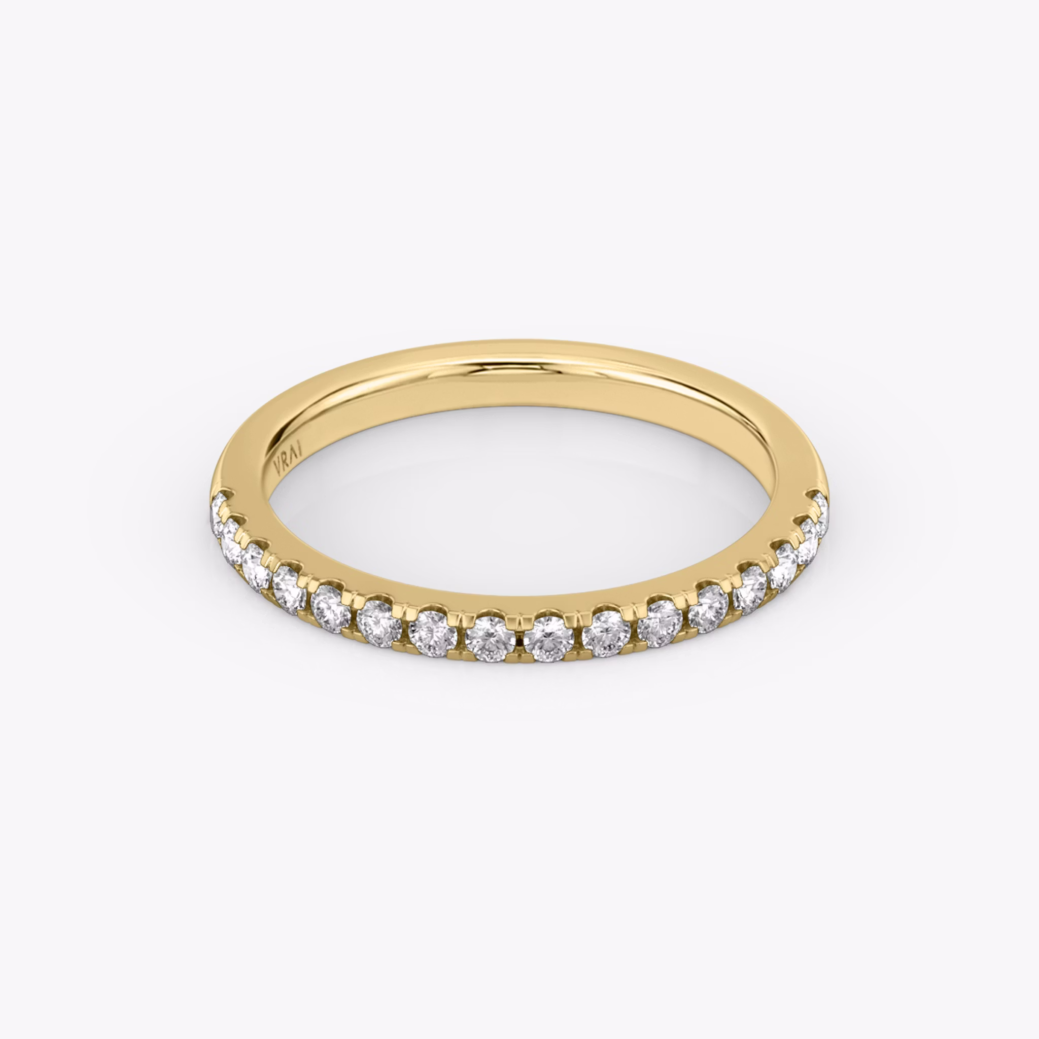 The Half Pavé Band | Round Brilliant | 18k | Yellow Gold | bandVersion: large