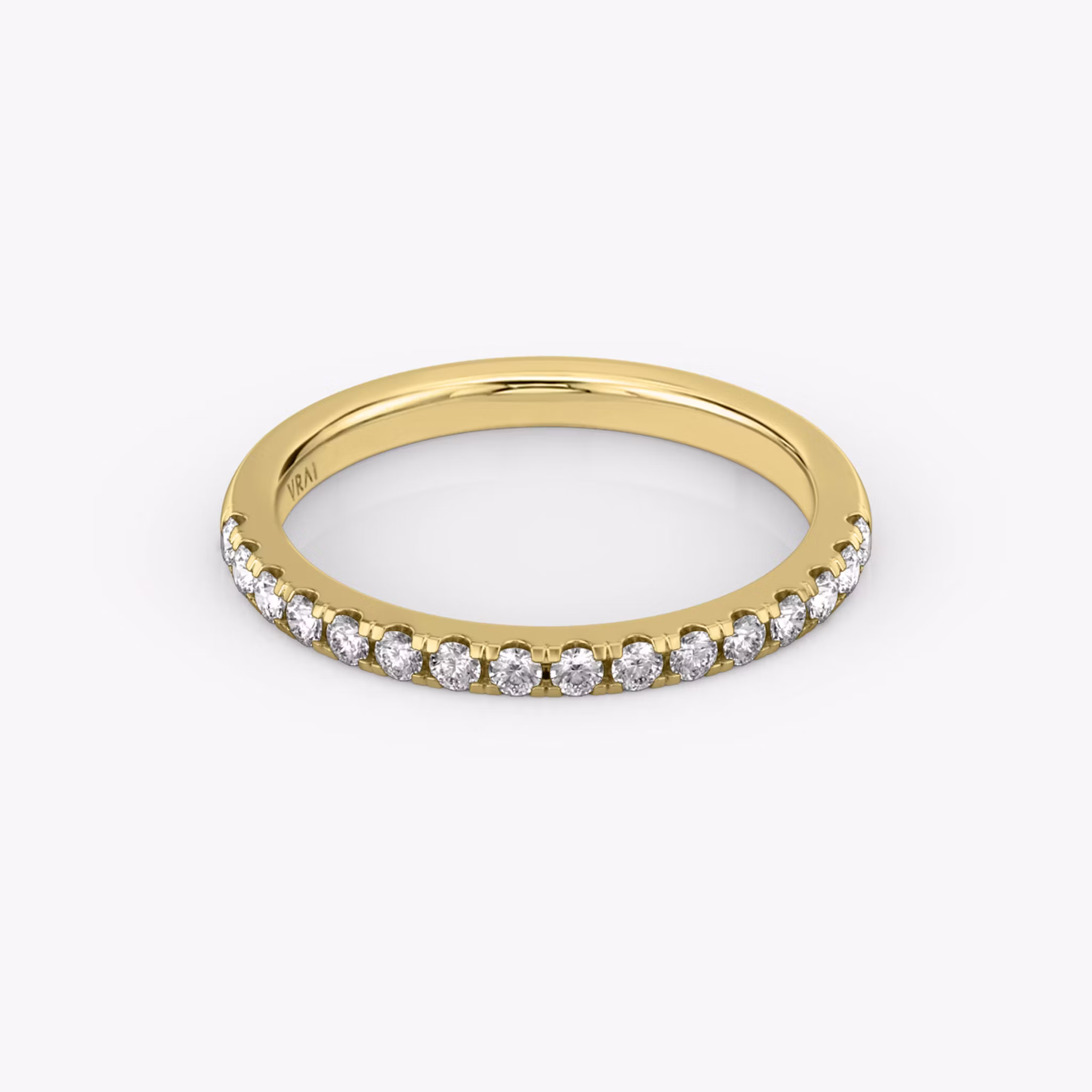 The Half Pavé Band Round Brilliant | Yellow Gold