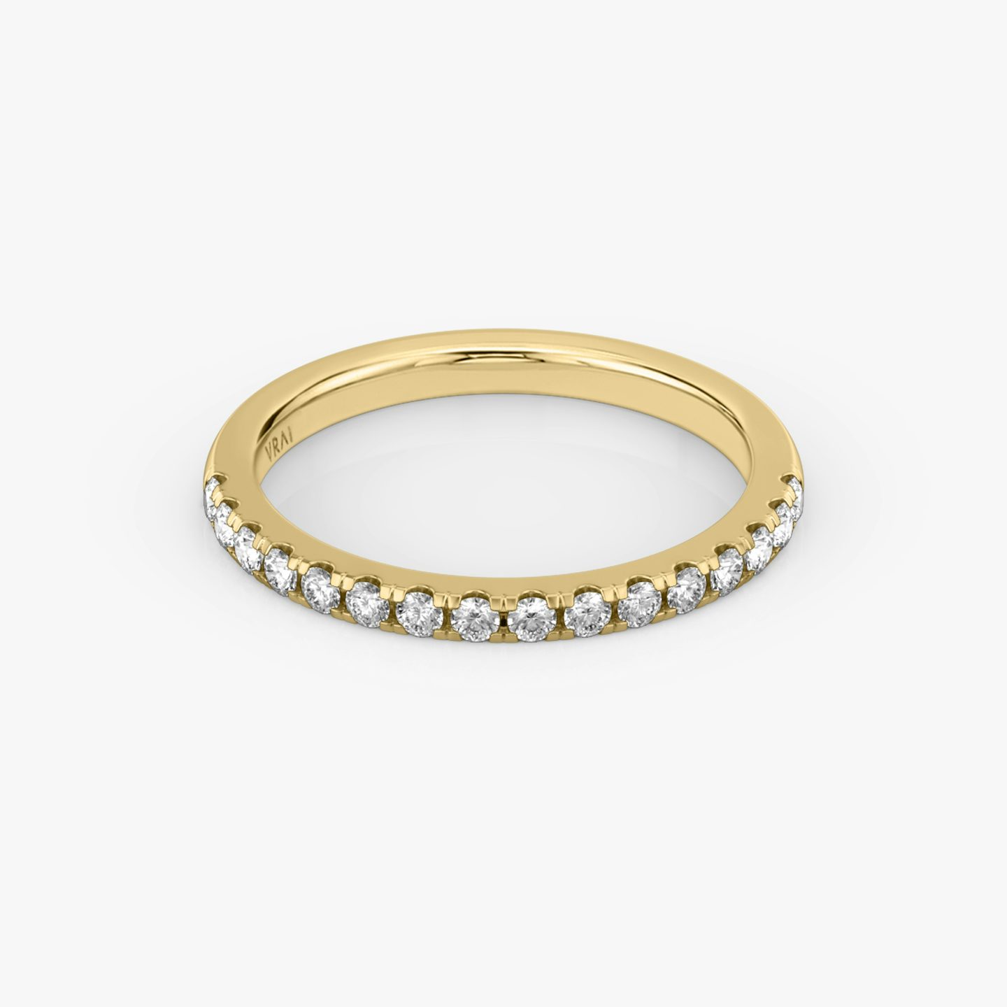 The Half Pavé Band | Round Brilliant | 18k | Yellow Gold | bandVersion: large