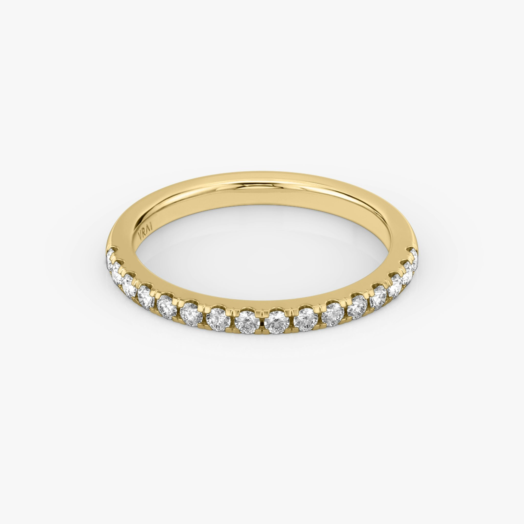 The Half Pavé Band | Round Brilliant | 18k | Yellow Gold | bandVersion: large