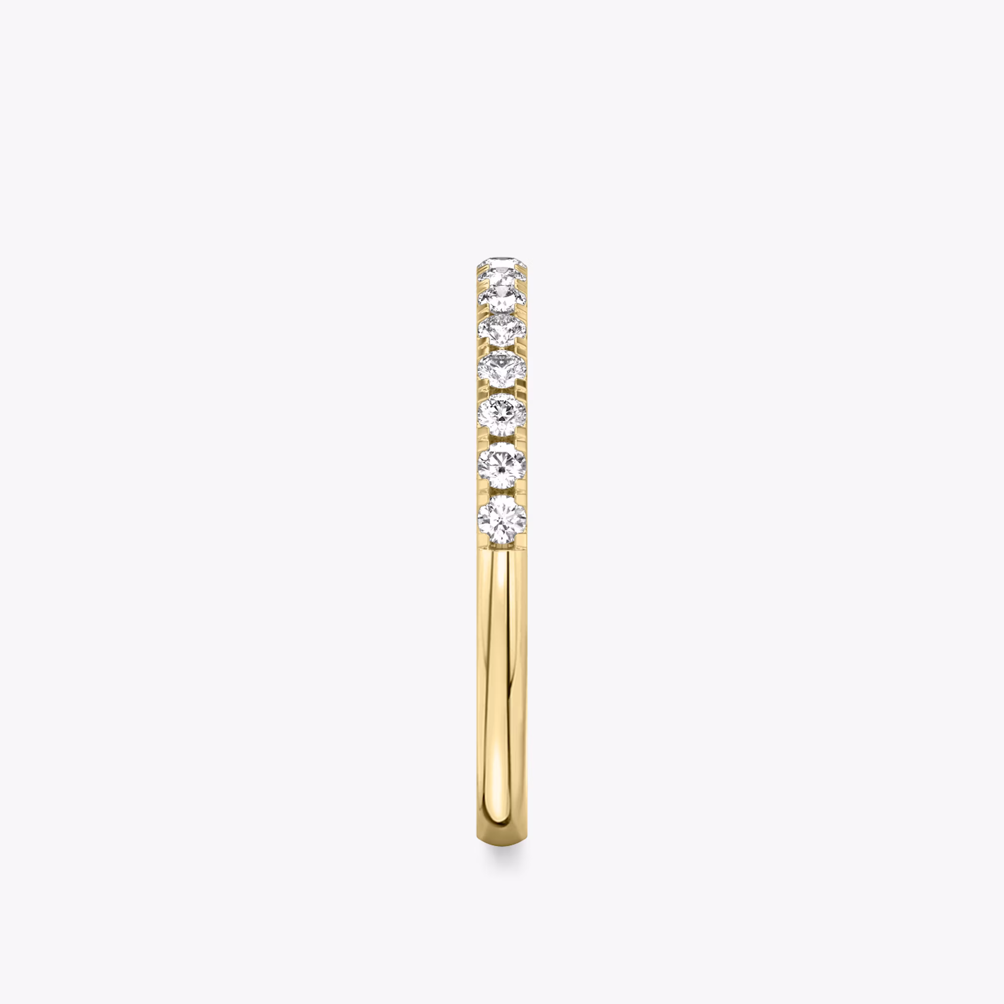 The Half Pavé Band | Round Brilliant | 18k | Yellow Gold | bandVersion: large