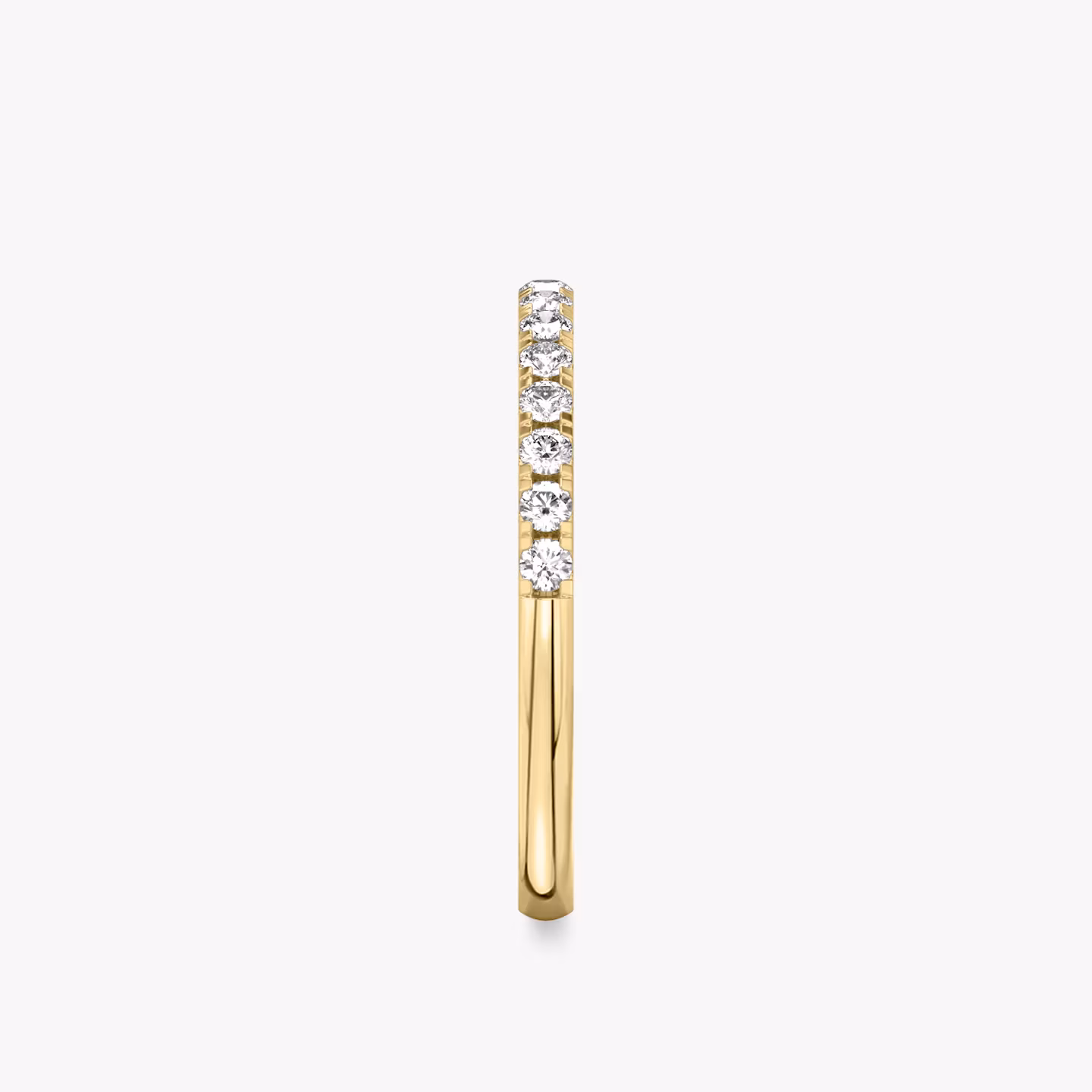 The Half Pavé Band | Round Brilliant | 18k | Yellow Gold | bandVersion: large