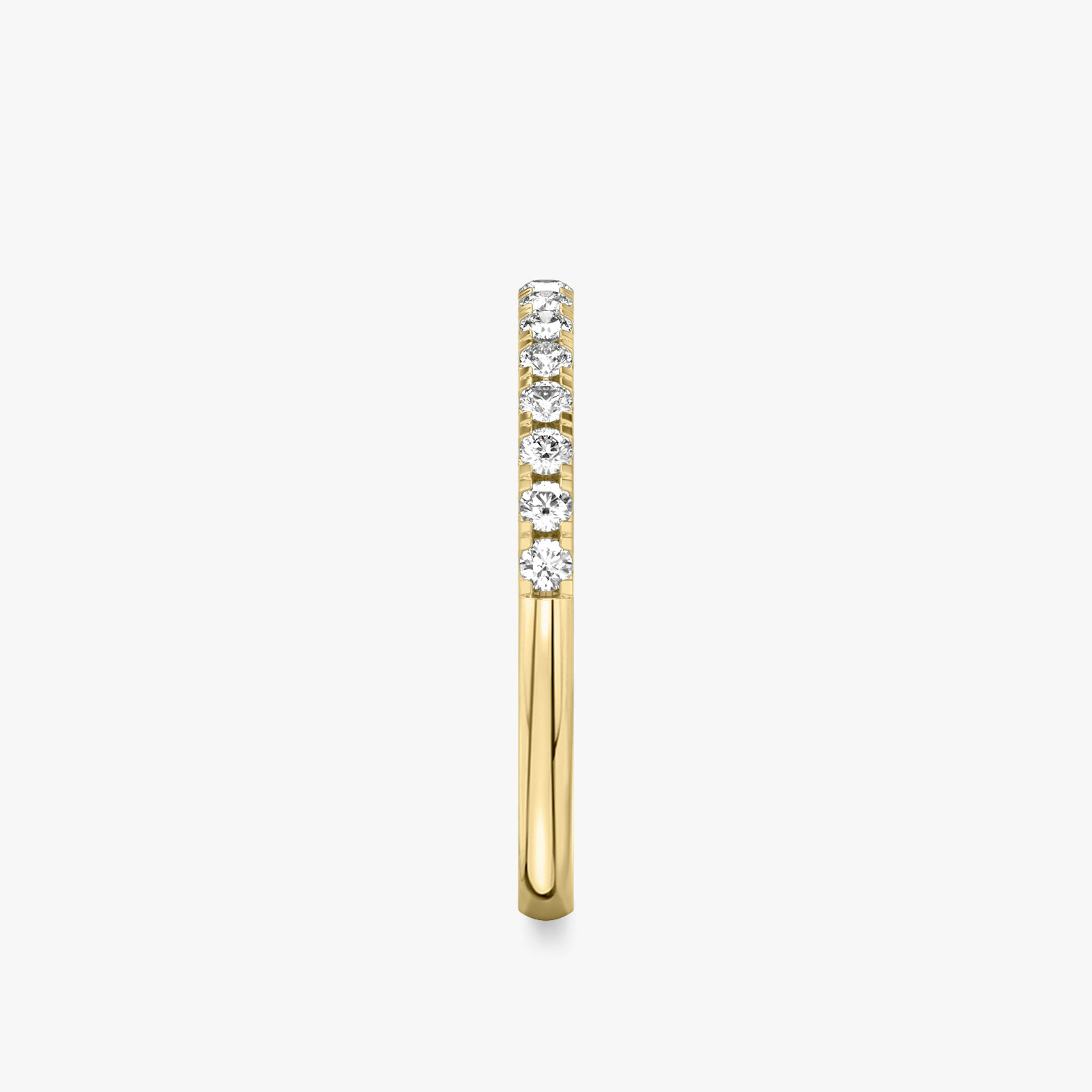 The Half Pavé Band | Round Brilliant | 18k | Yellow Gold | bandVersion: large