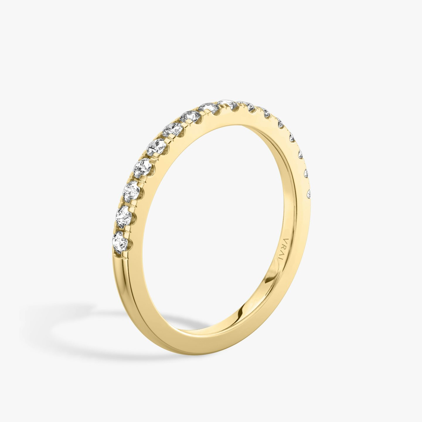 The Half Pavé Band | Round Brilliant | 18k | Yellow Gold | bandVersion: large