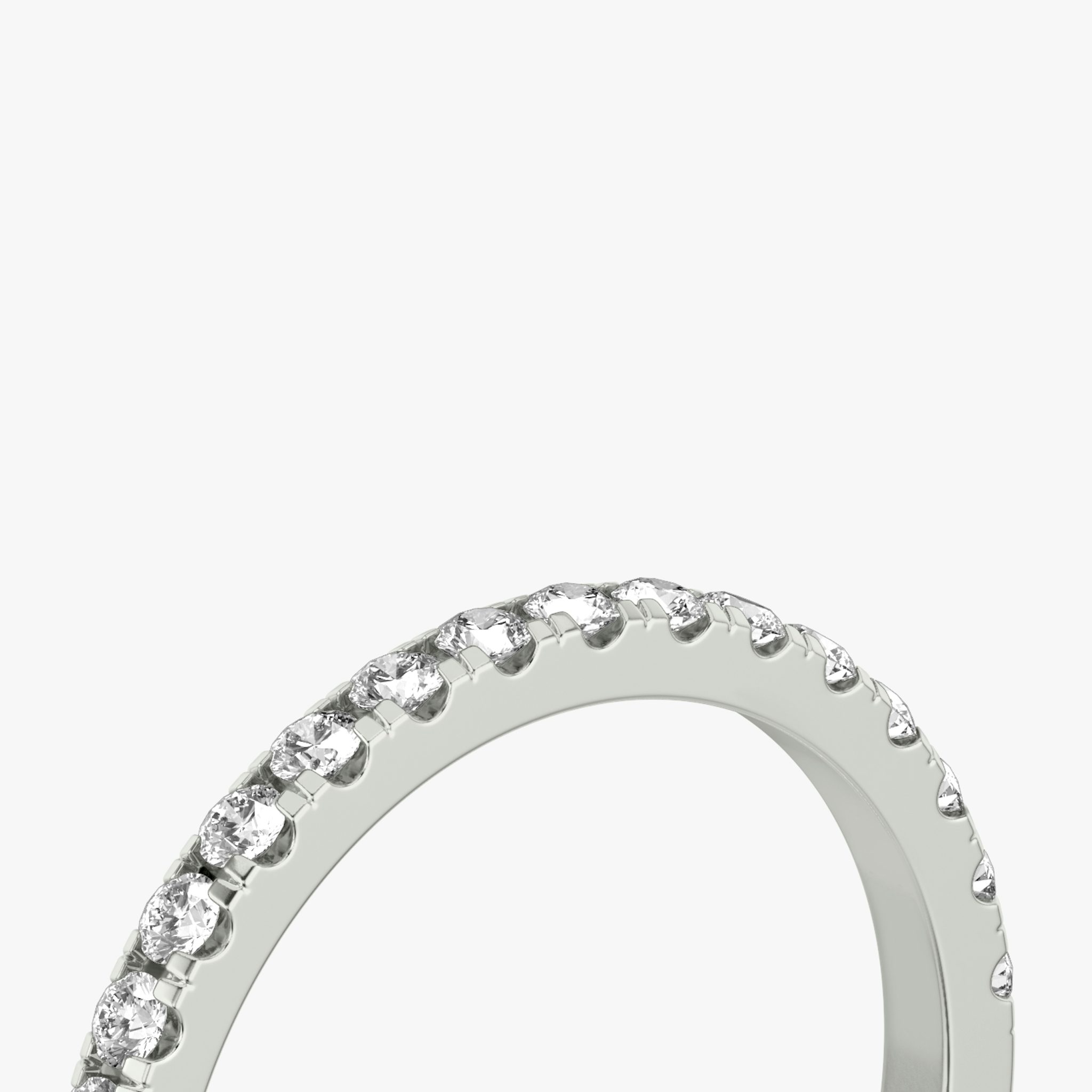The Half Pavé Band | Round Brilliant | 18k | White Gold | bandVersion: large