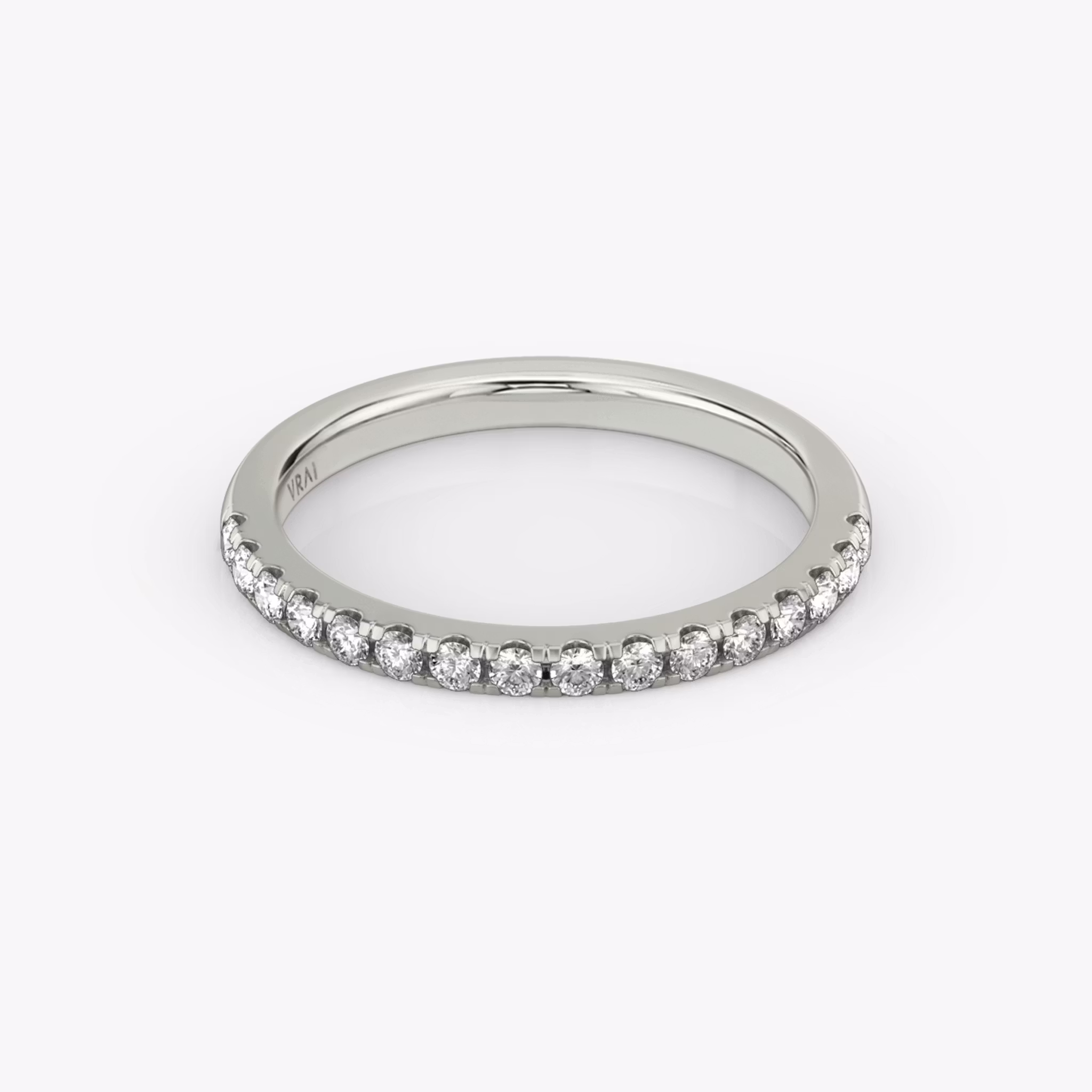 The Half Pavé Band Round Brilliant | White Gold