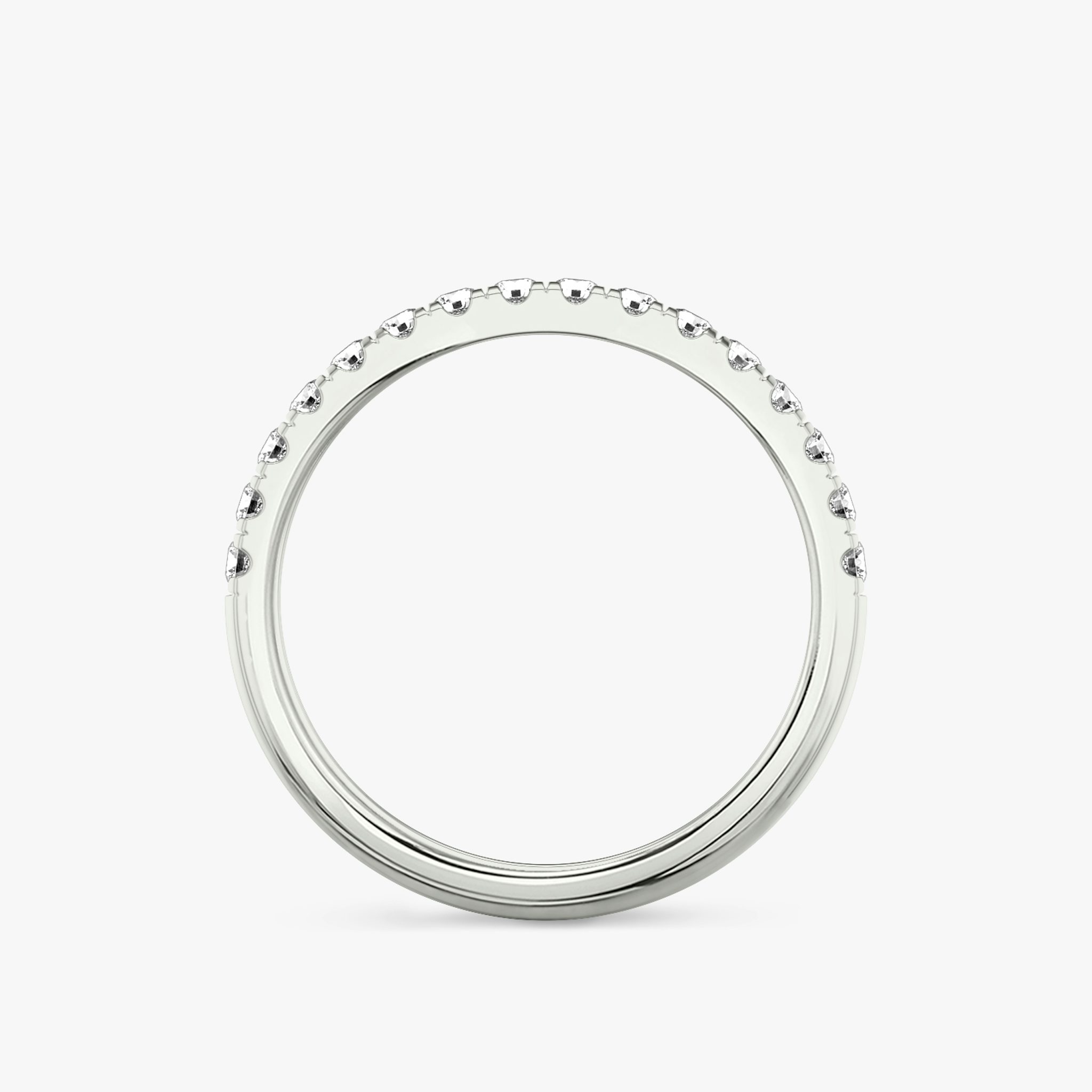 The Half Pavé Band | Round Brilliant | 18k | White Gold | bandVersion: large