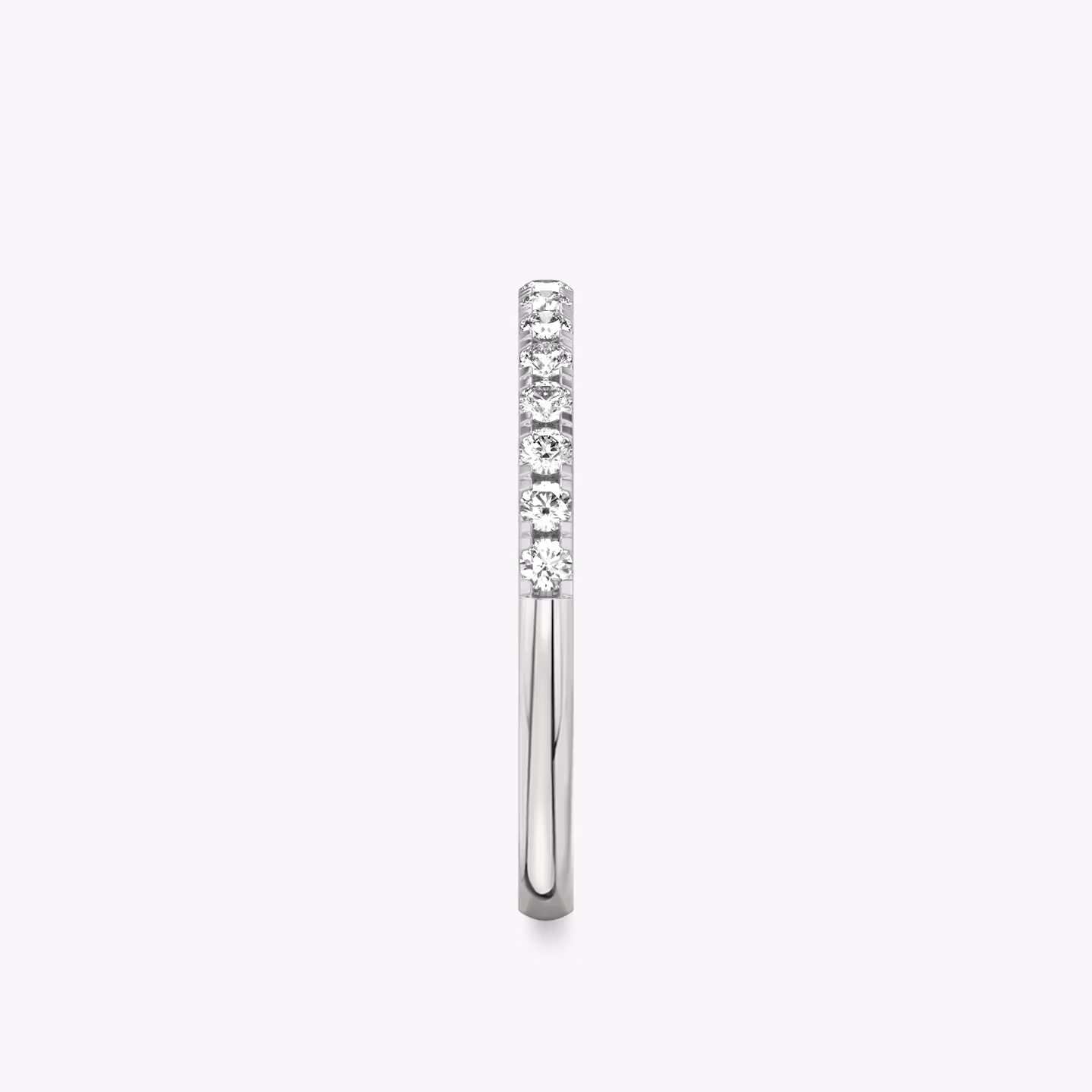 The Half Pavé Band | Round Brilliant | 18k | White Gold | bandVersion: large
