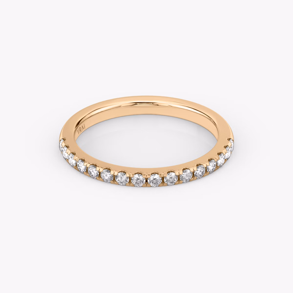 half pave band rose gold