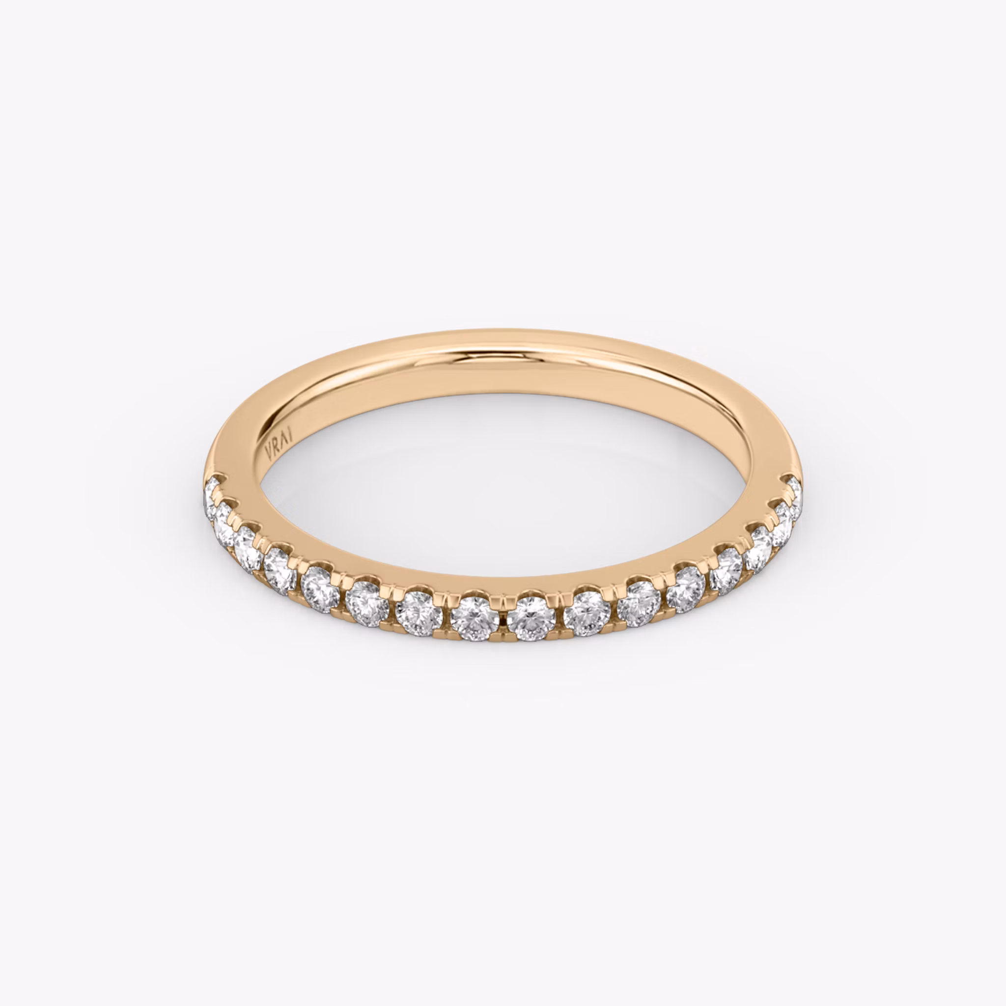 half pave band rose gold