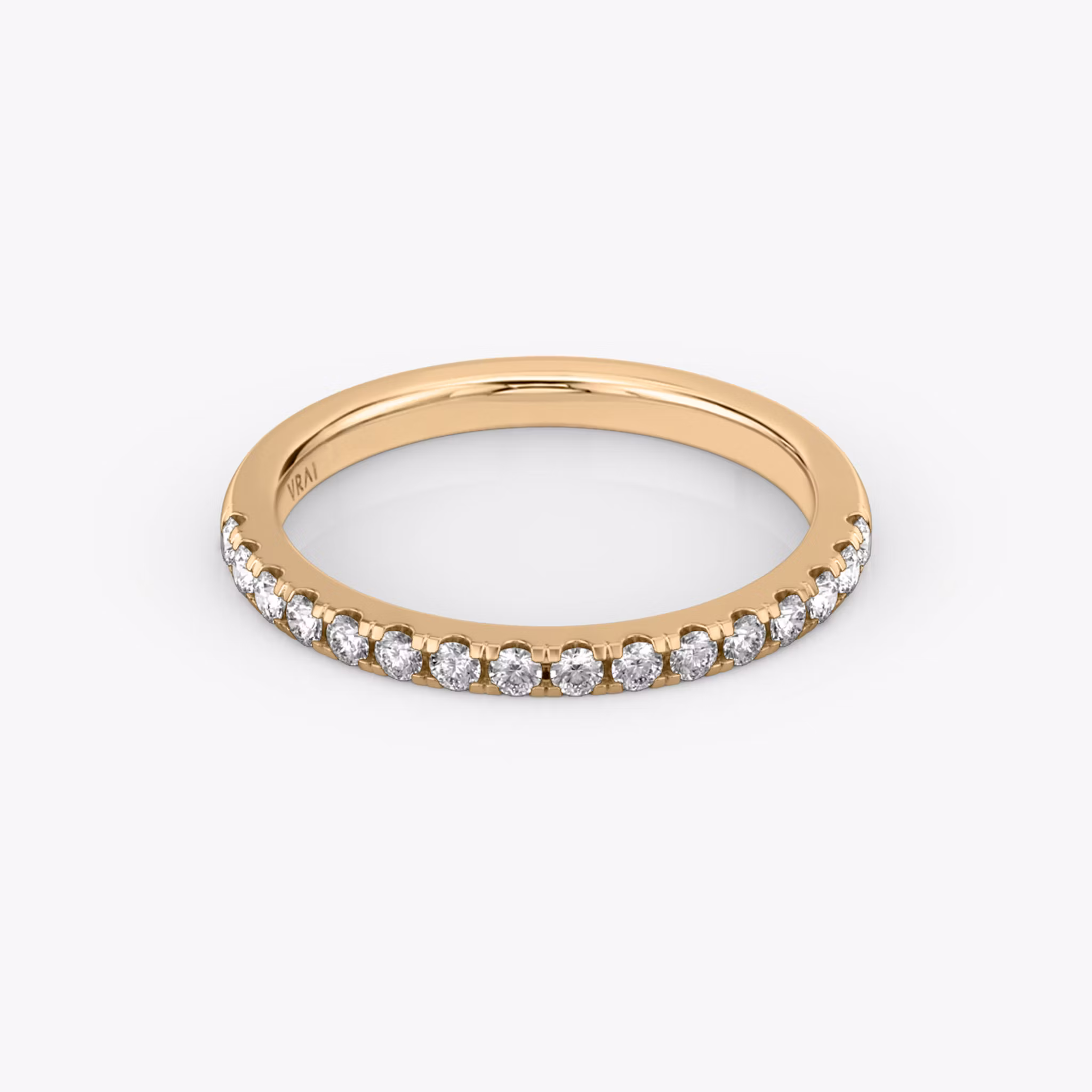 The Half Pavé Band Round Brilliant | Rose Gold