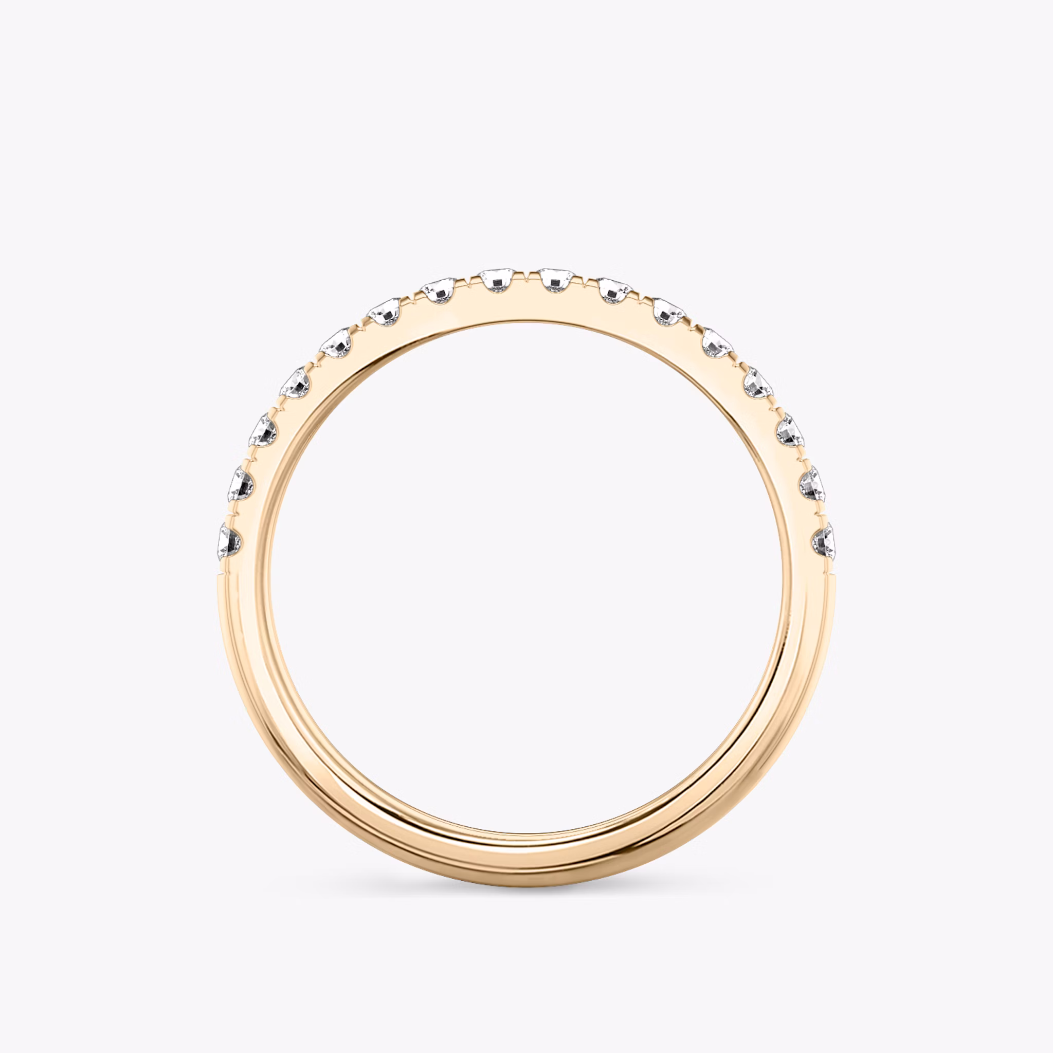 The Half Pavé Band | Round Brilliant | 14k | Rose Gold | bandVersion: large
