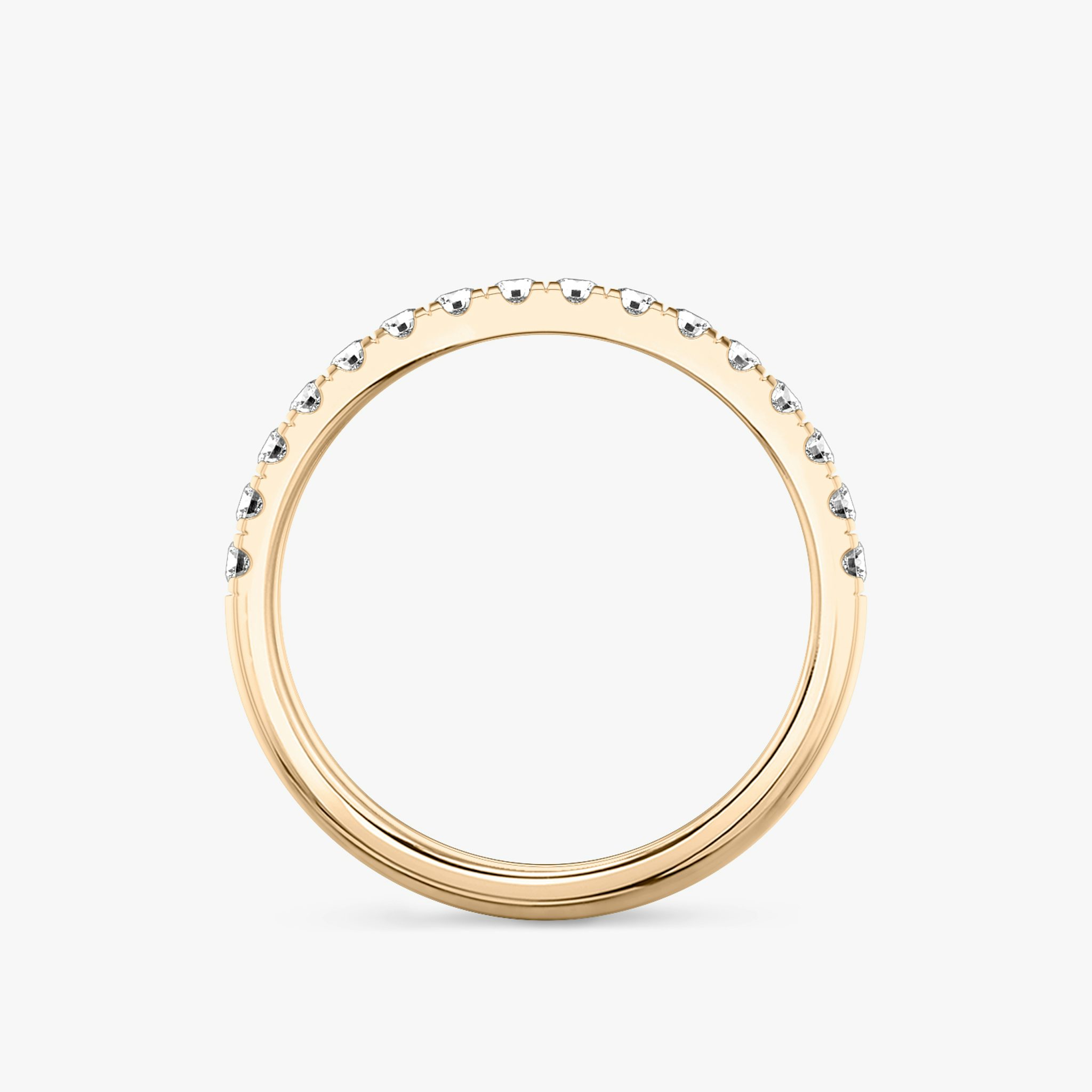 The Half Pavé Band | Round Brilliant | 14k | Rose Gold | bandVersion: large