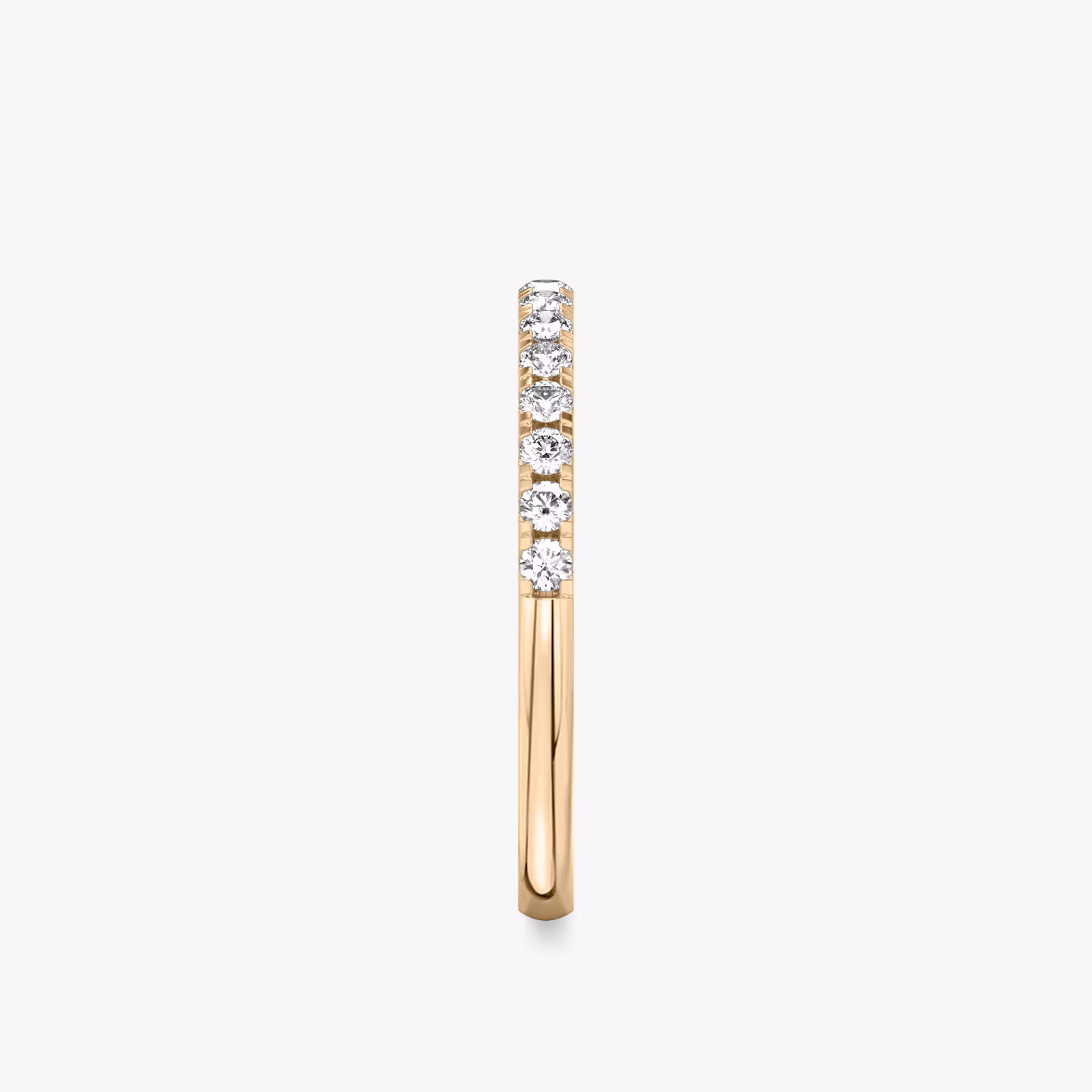 The Half Pavé Band | Round Brilliant | 14k | Rose Gold | bandVersion: large