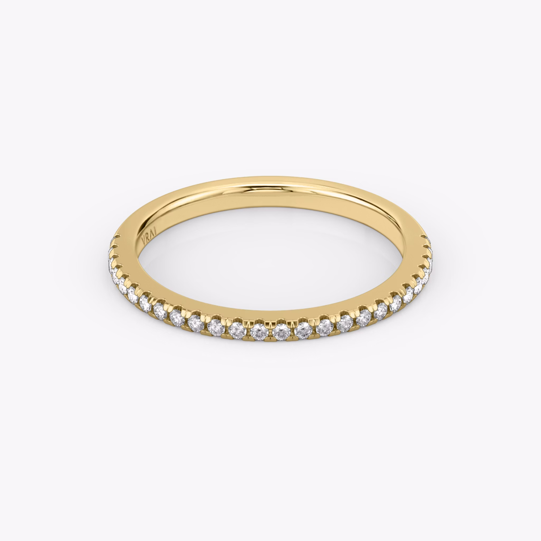 The Half Pavé Band | Round Brilliant | 18k | Yellow Gold | bandVersion: original