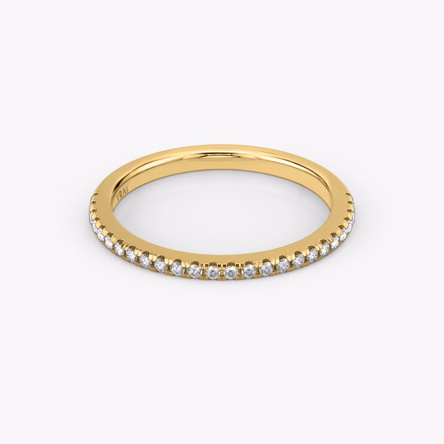 The Half Pavé Band Round Brilliant | Yellow Gold