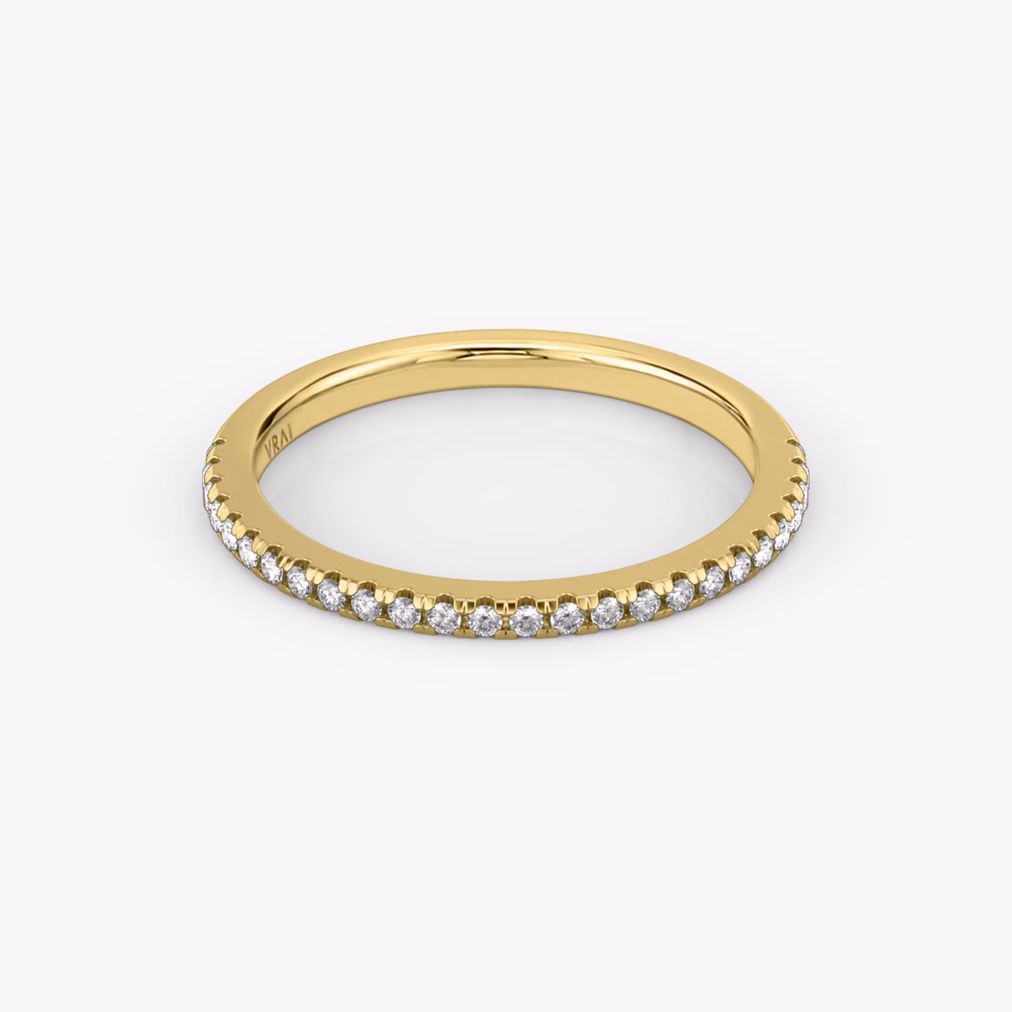 The Half Pavé Band Round Brilliant | Yellow Gold