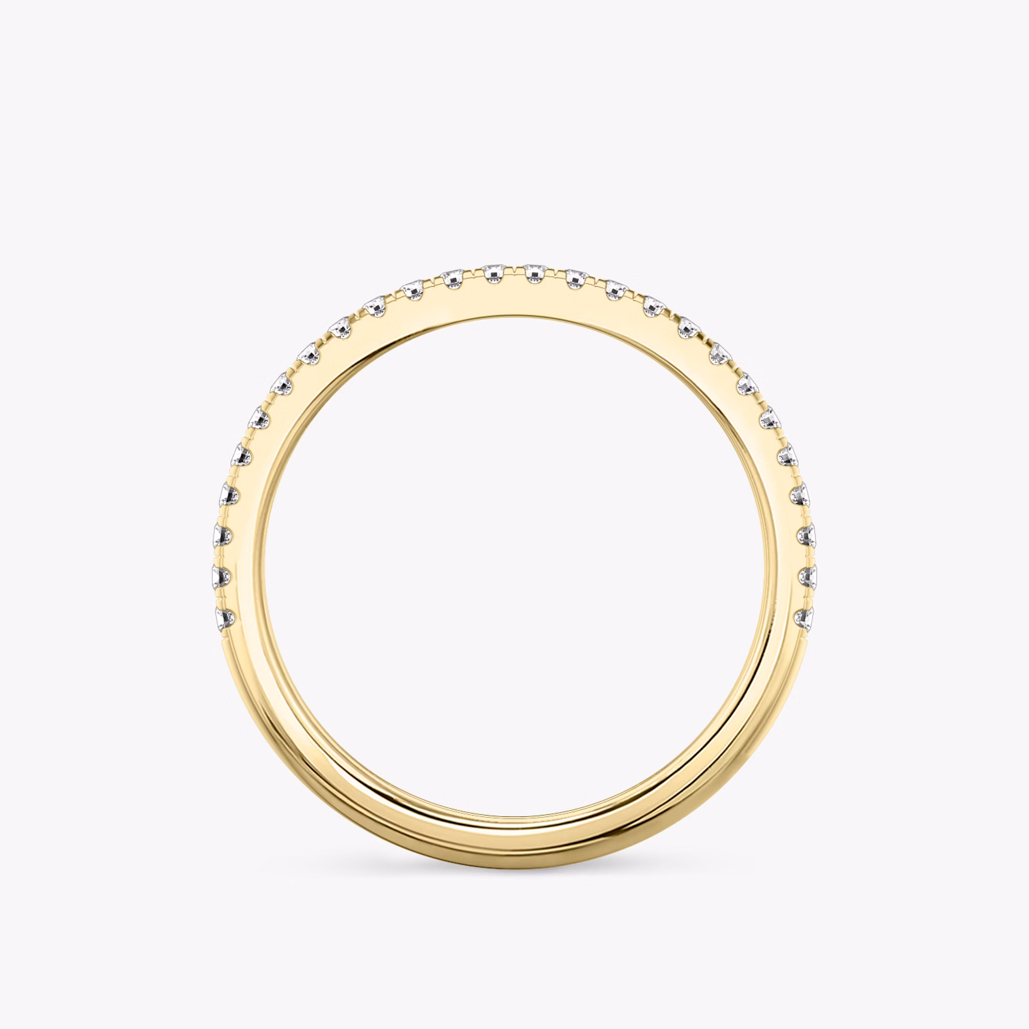 The Half Pavé Band | Round Brilliant | 18k | Yellow Gold | bandVersion: original