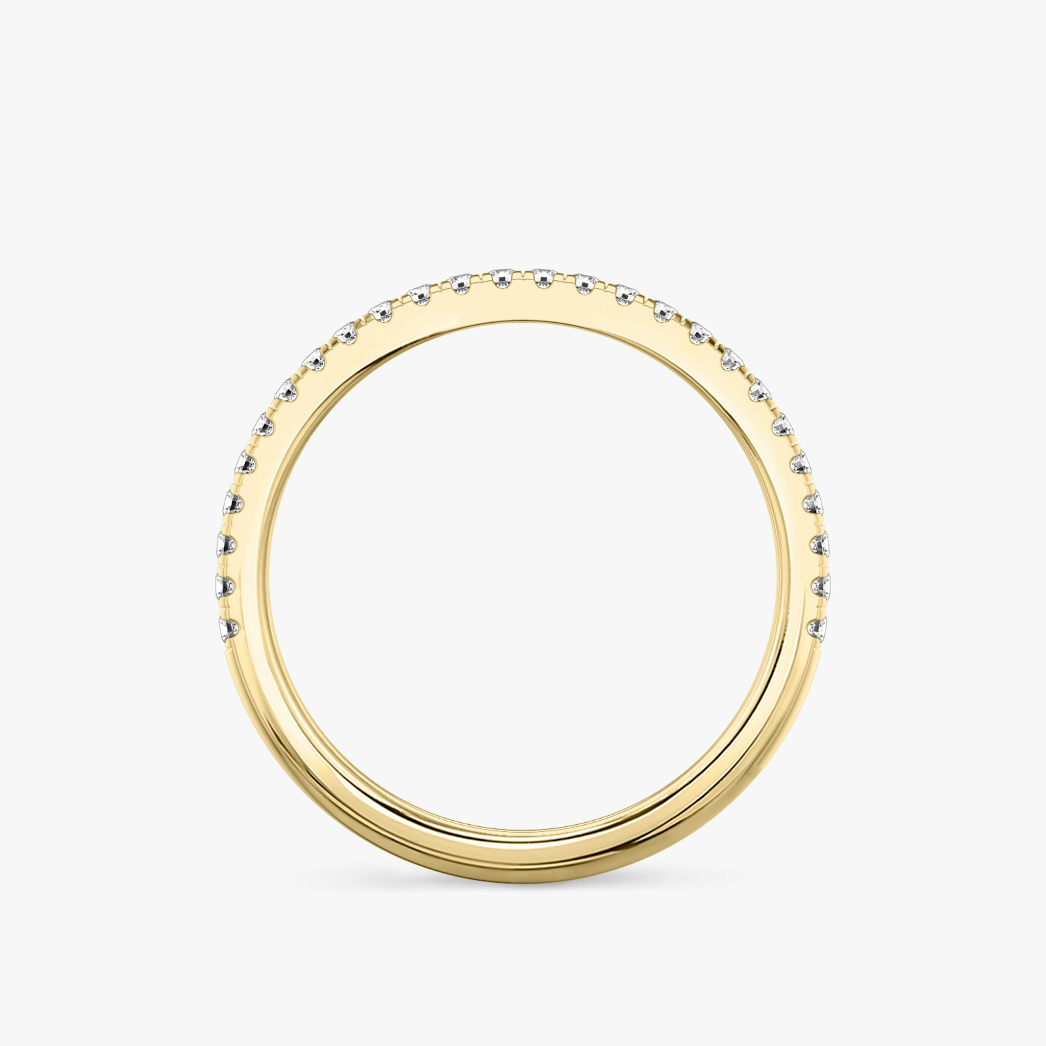 The Half Pavé Band | Round Brilliant | 18k | Yellow Gold | bandVersion: original